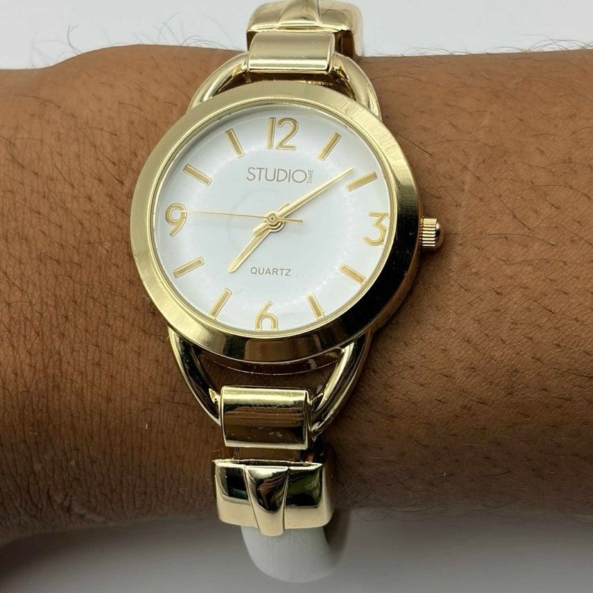 Other Gold & White Studio Time Cuff Watch Size ONE SIZE - 2 Thumbnail