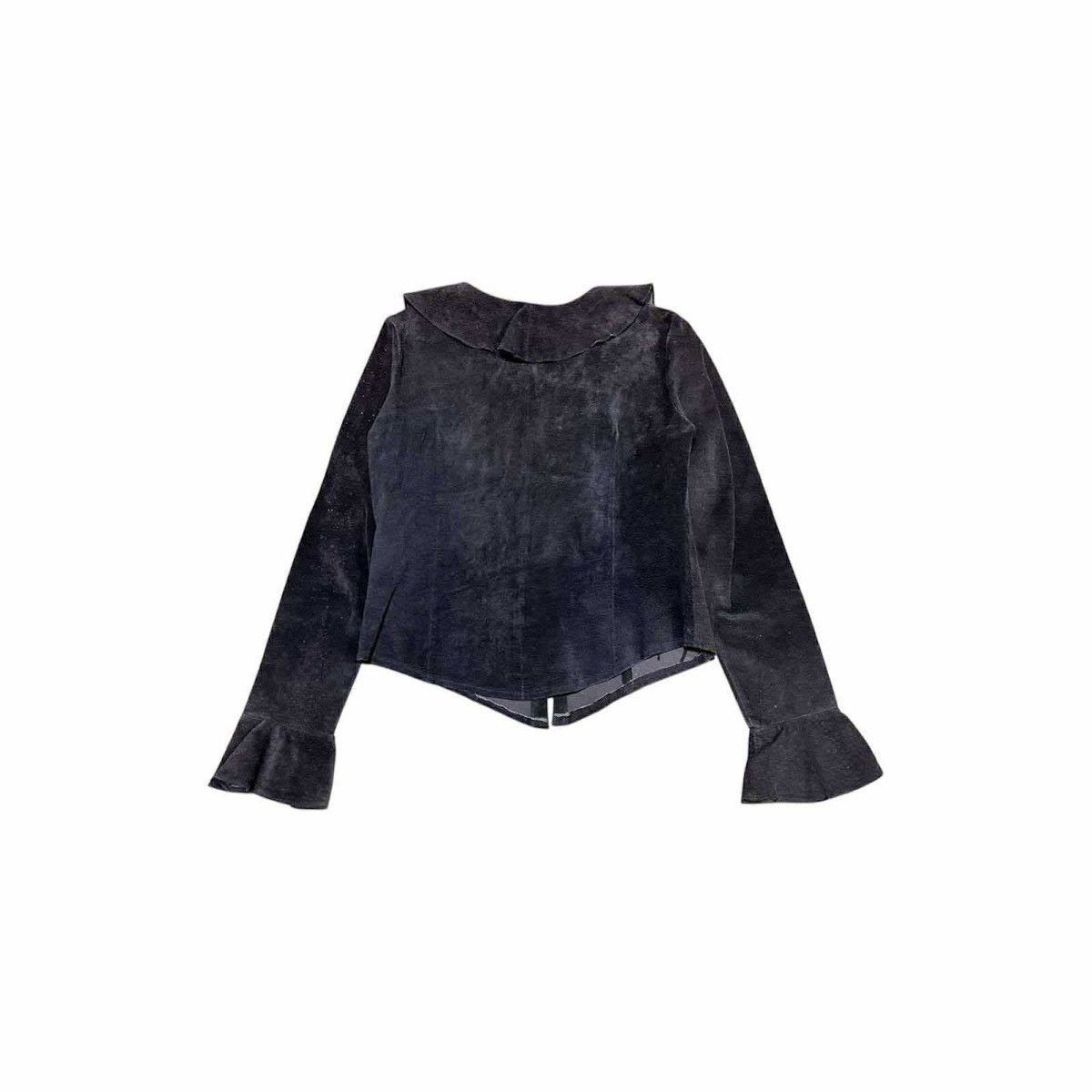 Japanese Brand 🔥1999-2000 Vintage Japanese Ruffled Suede Cardigan Size S / US 4 / IT 40 - 10 Thumbnail