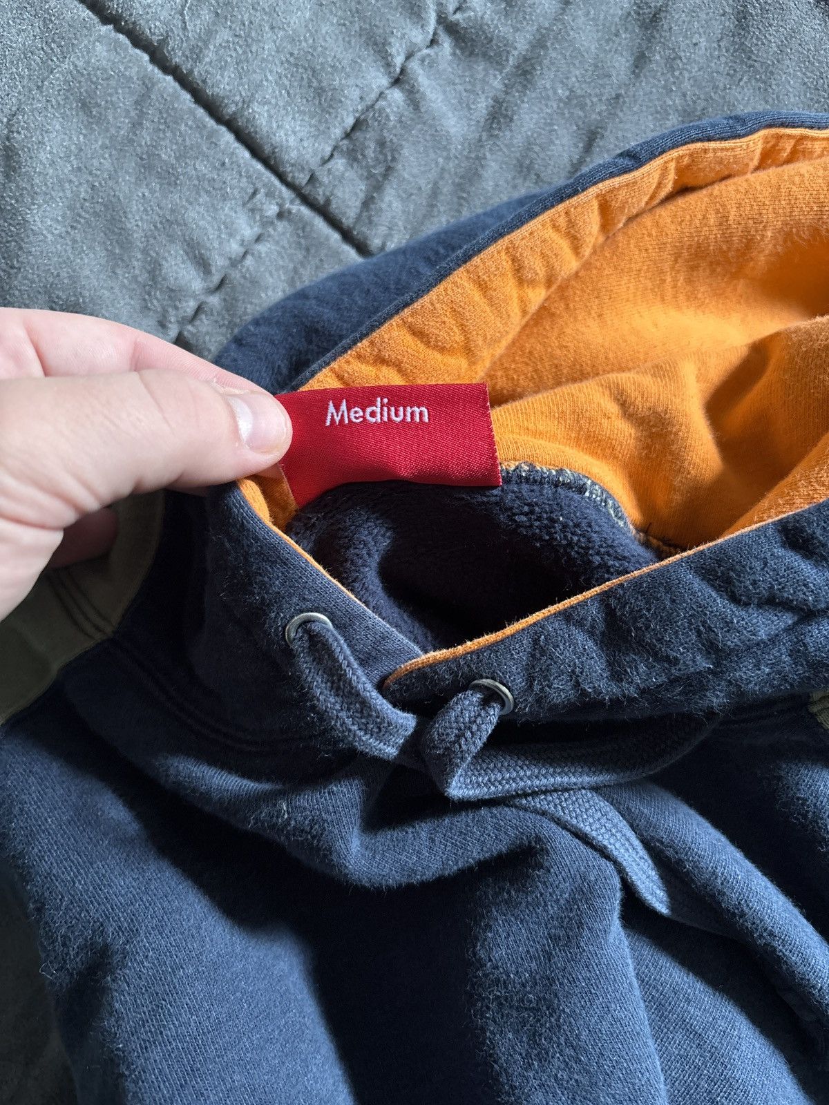 Supreme Supreme paneled hooded sweatshirt navy blue and green Size US M / EU 48-50 / 2 - 7 Thumbnail