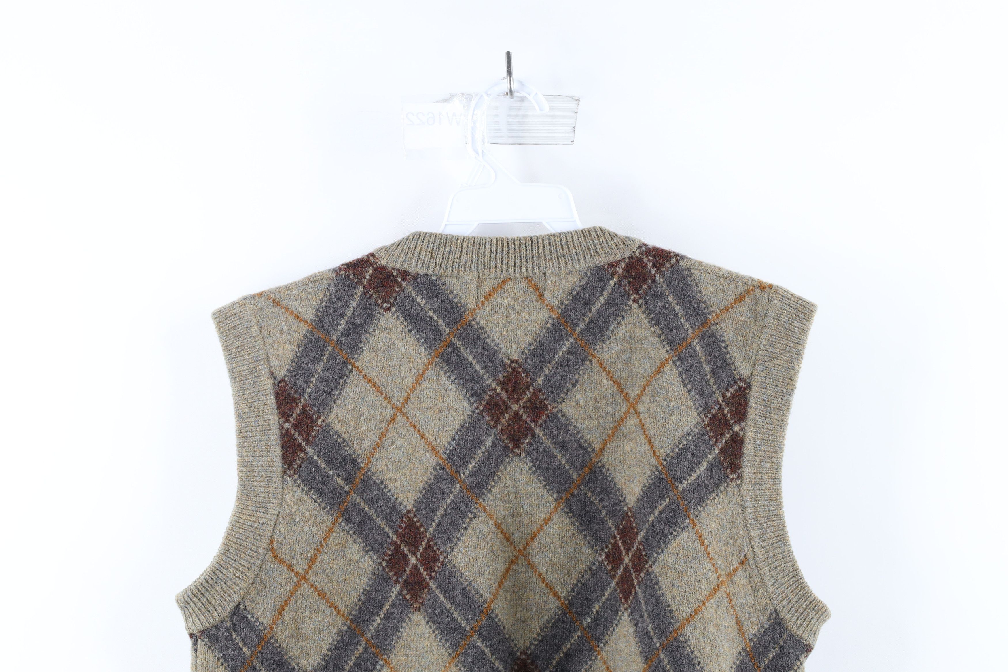 Vintage Vintage 90s Streetwear Diamond Lambswool Knit Sweater Vest Size ONE SIZE - 7 Thumbnail