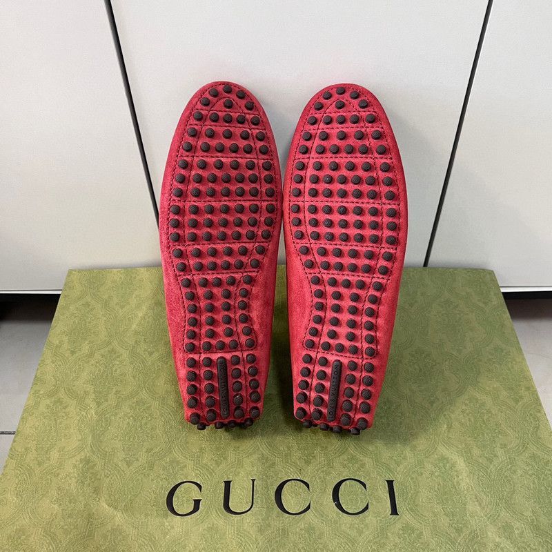 Louis Vuitton Louis Vuitton Red Suede Moccasins for Men - Size US 8 / EU 41 - 4 Thumbnail