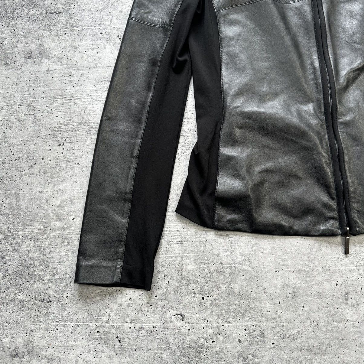 Vintage S Max Mara Leather Soft Combination Viscose Jacket Size L / US 10 / IT 46 - 5 Thumbnail