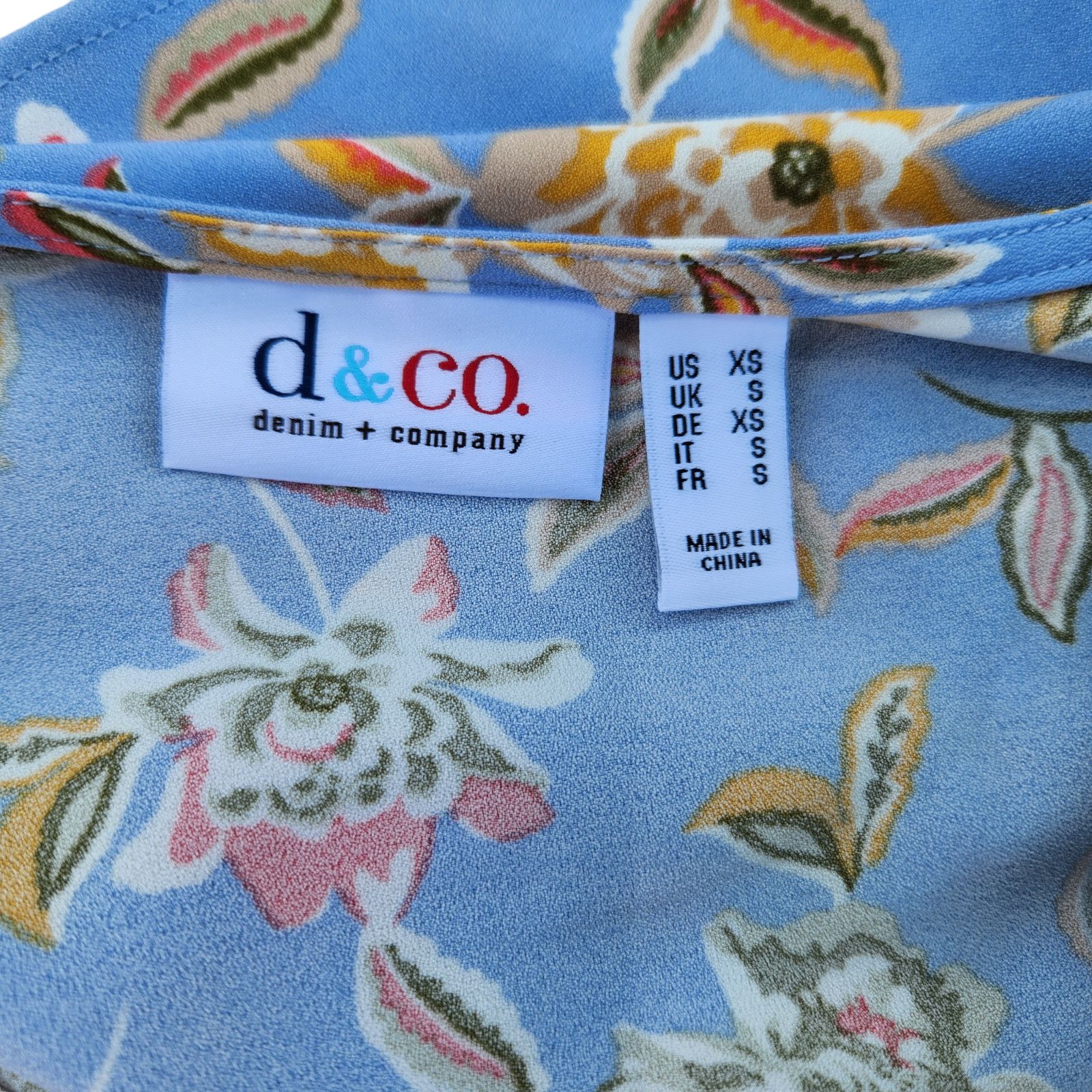 Denim & Co. Denim & Co Sleeveless Tank Top Blue Floral X-Small NWOT Size XS / US 0-2 / IT 36-38 - 13 Thumbnail