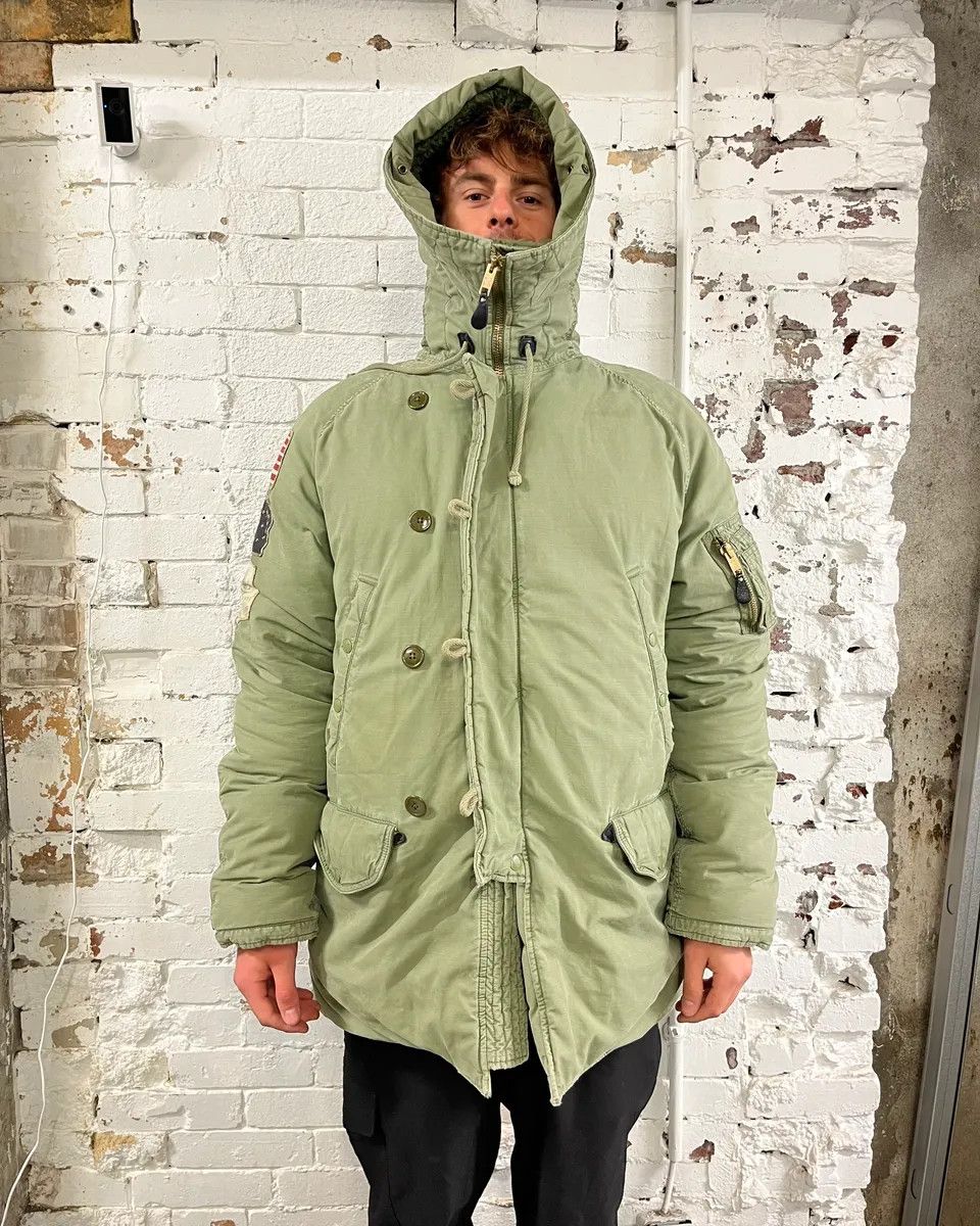 Polo Ralph Lauren AW2012 Ralph Lauren Khaki Green Flags Long Cargo Parka Coat Size US L / EU 52-54 / 3 - 4 Thumbnail