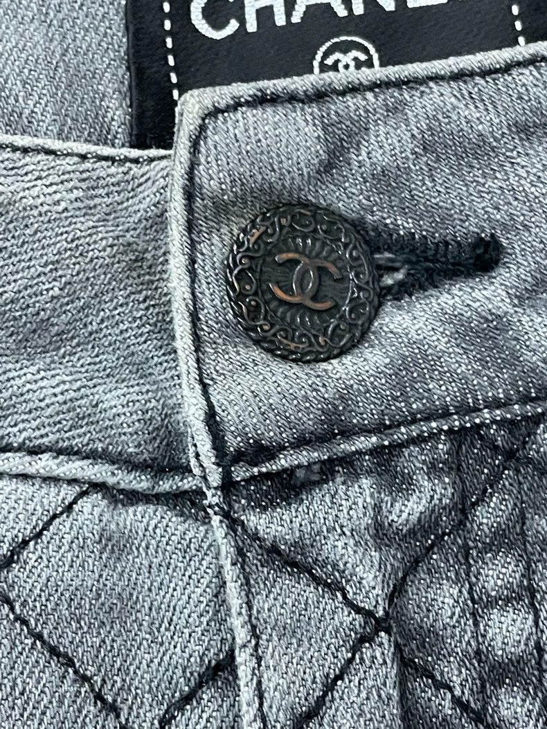 Chanel chanel 10A light grey plaid jeans Size 25" / US 0 / IT 36 - 2 Thumbnail