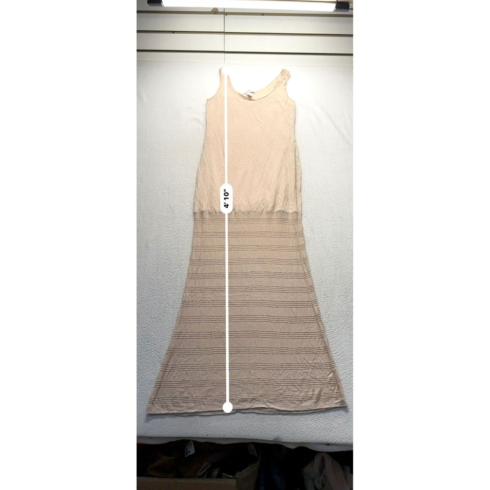 Victoria's Secret Victoria's Secret knit Maxi Dress Womens L Beige Linen Viscose Sleeveless Maxi Long 49" Pit To Pit 15" Pre-Owned Like New Size L / US 10 / IT 46 - 3 Thumbnail