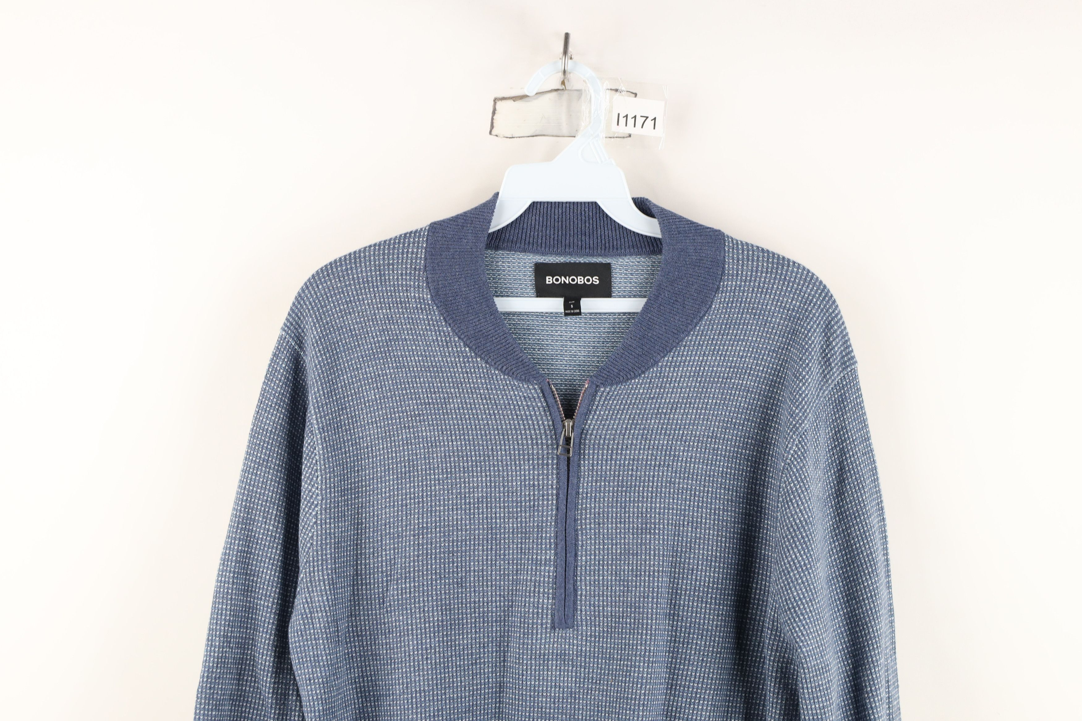 Bonobos Bonobos Thermal Knit Half Zip Pullover Sweater Blue Size US S / EU 44-46 / 1 - 2 Thumbnail
