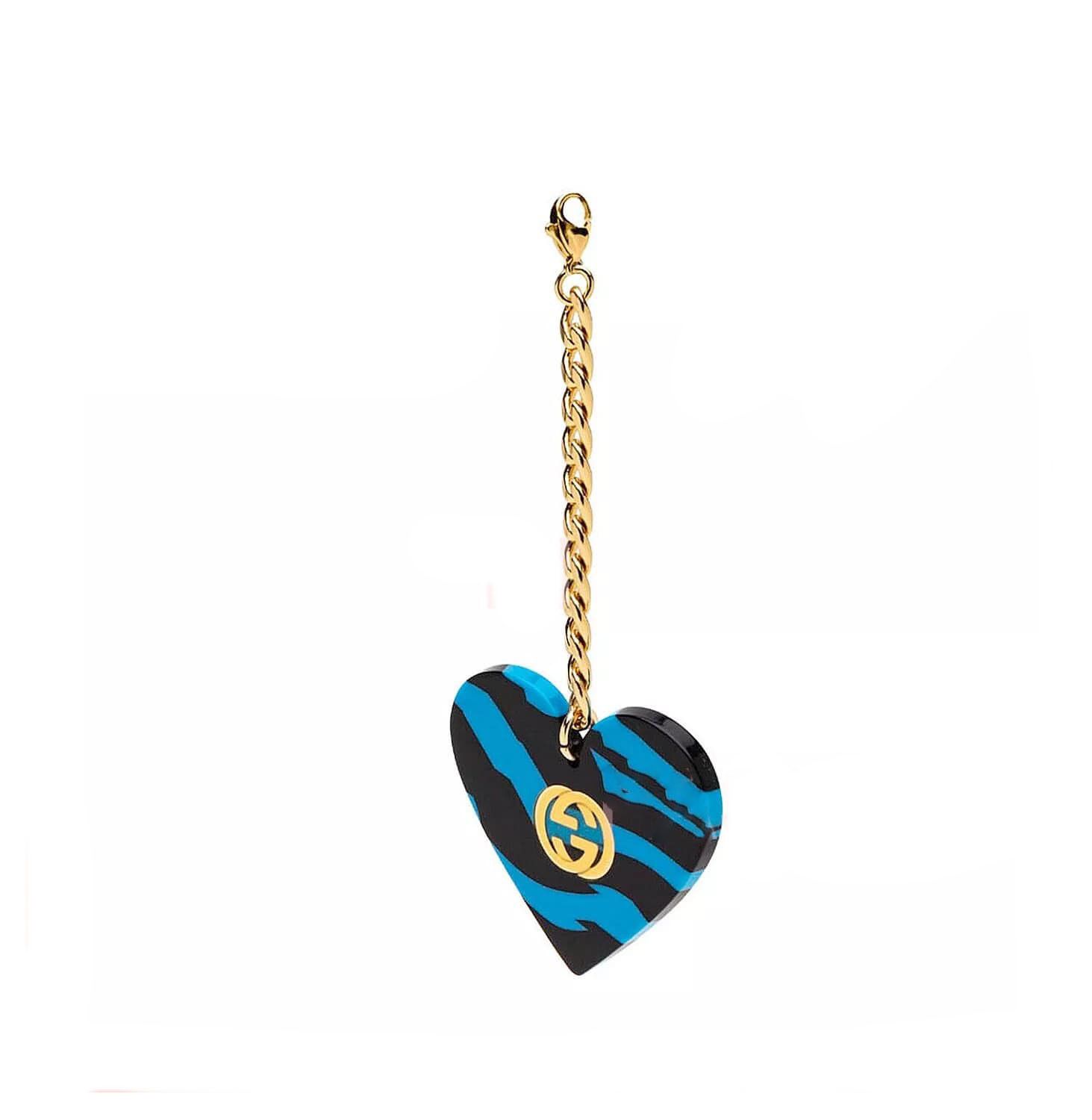Gucci GUCCI GG0978S CHAIN 0978 Gold Black Blue Heart Charm 005 Size ONE SIZE - 3 Thumbnail