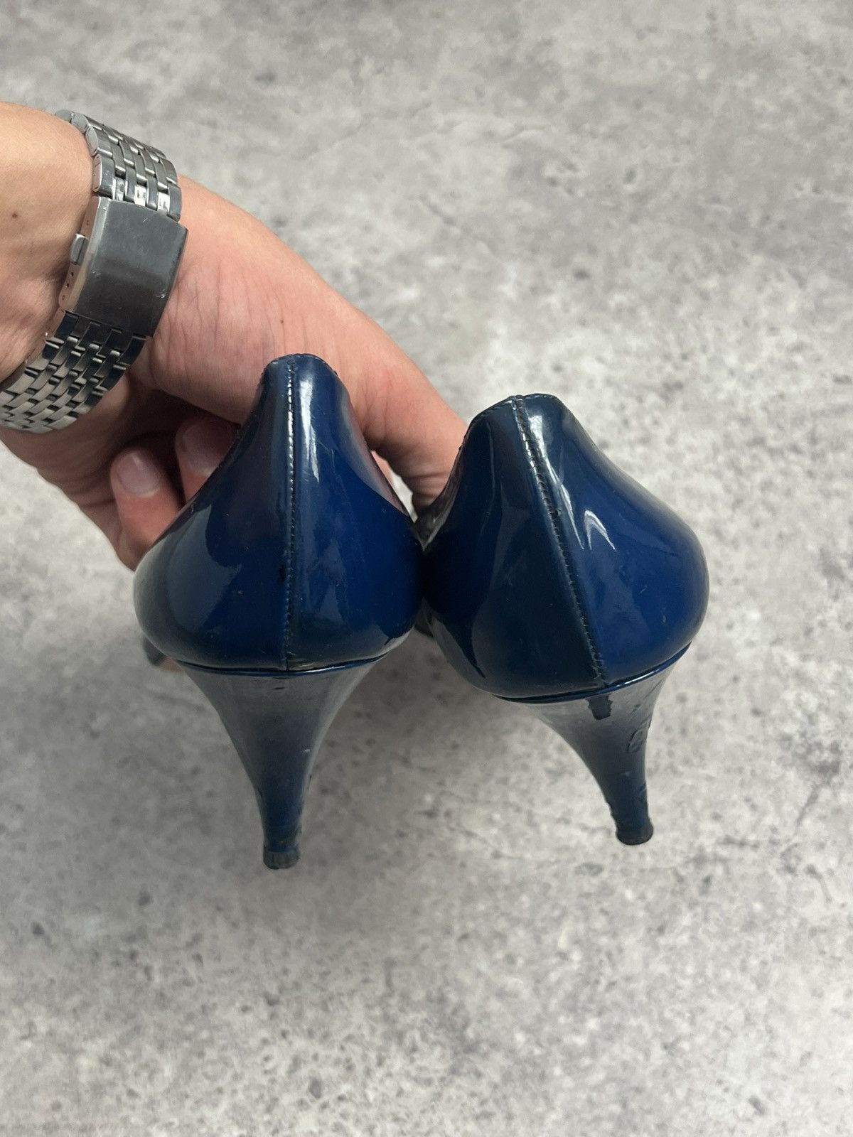 Prada PRADA Kitten Heels Blue Patent Leather EU 38 US 9 Size US 8 / IT 38 - 12 Thumbnail