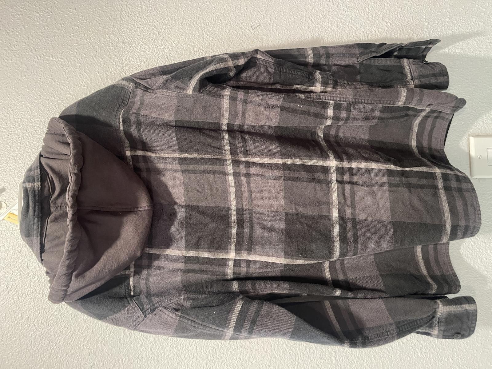 American Eagle Outfitters American Eagle Men's Flannel Shirt Jacket S w Removable Hood Size US S / EU 44-46 / 1 - 2 Thumbnail