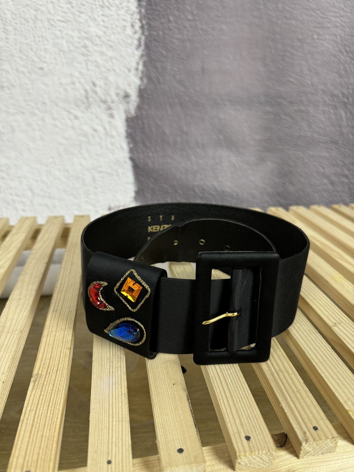 Kenzo Kenzo Studio vintage 80s wide belt leather gemstones Size ONE SIZE - 6 Thumbnail