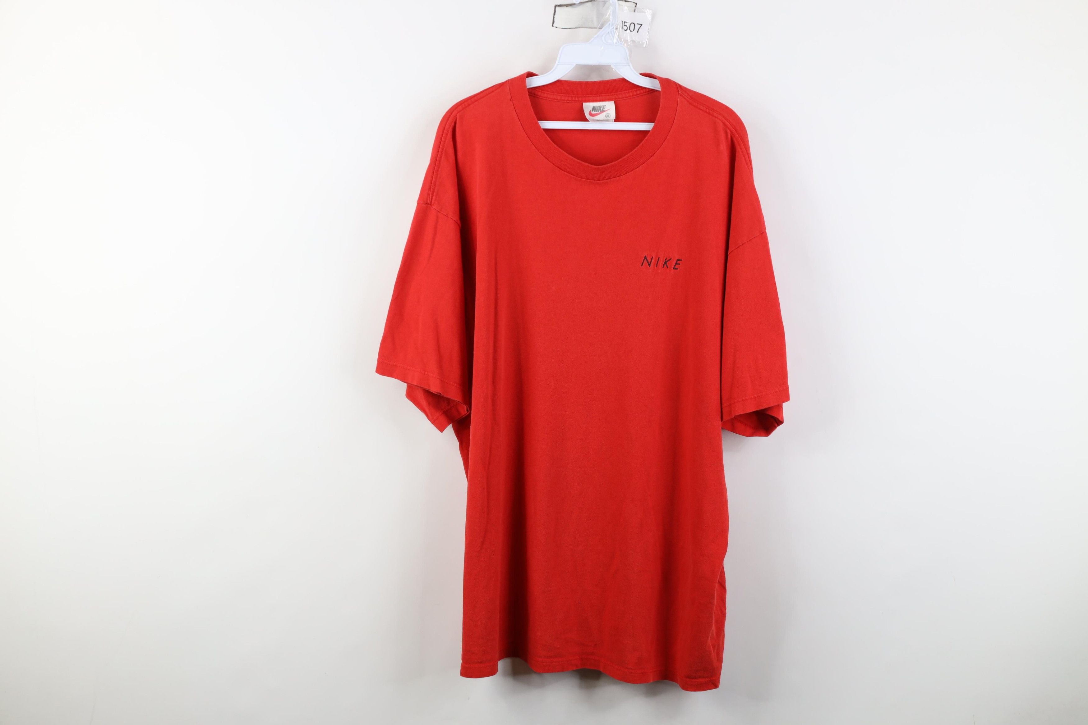 Nike Vintage 90s Nike Spell Short Sleeve T-Shirt Red Cotton USA Size US XL / EU 56 / 4 - 1 Thumbnail