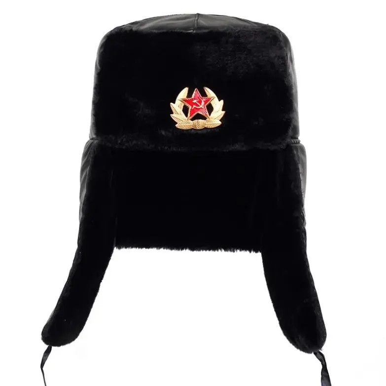 Vintage Military soviet Bomber Hat Russian Ushanka Earflap Trapper Size ONE SIZE - 1 Thumbnail
