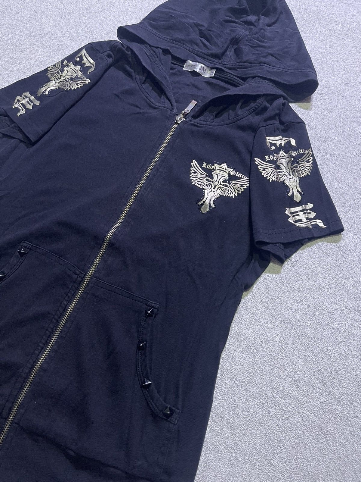 Japanese Brand Y2K JMSTYLE short sleeve tshirt full ziper motif Size M / US 6-8 / IT 42-44 - 5 Thumbnail