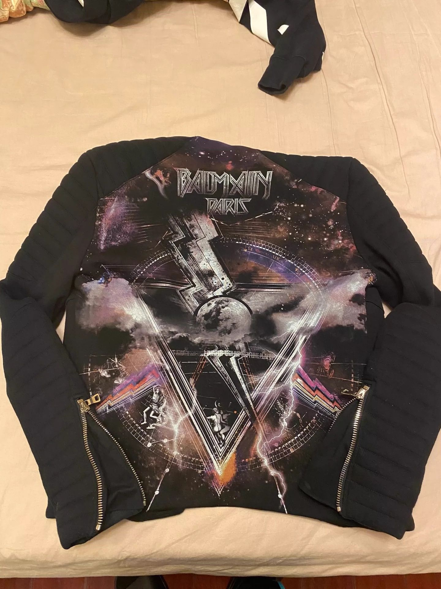 Balmain Balmain Zipper starry sky printed motorcycle jacket Size US XS / EU 42 / 0 - 1 Thumbnail