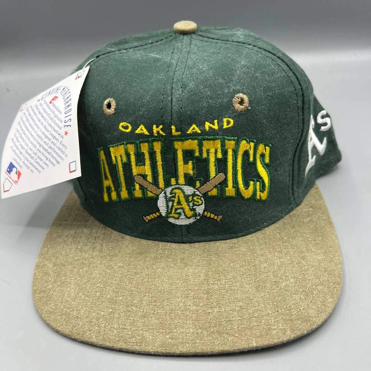 Signatures × Vintage Oakland Athletics Hat Men Green Brown MLB Snap Back Size ONE SIZE - 1 Thumbnail