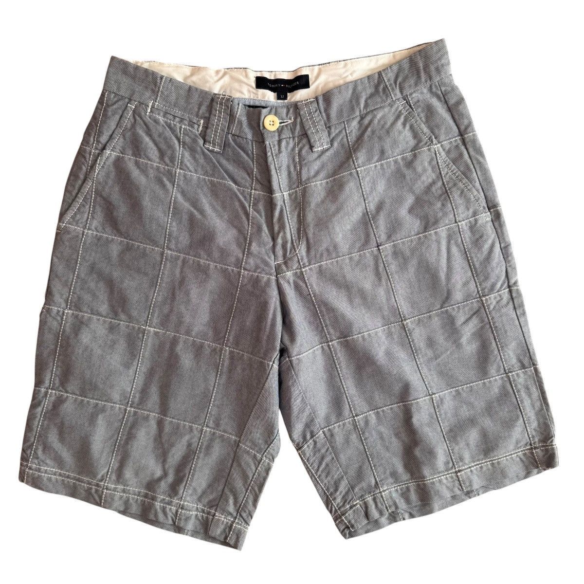 Tommy Hilfiger Tommy Hilfiger Gray Plaid Cotton Chino Shorts Grid Pattern Size US 32 / EU 48 - 1 Thumbnail