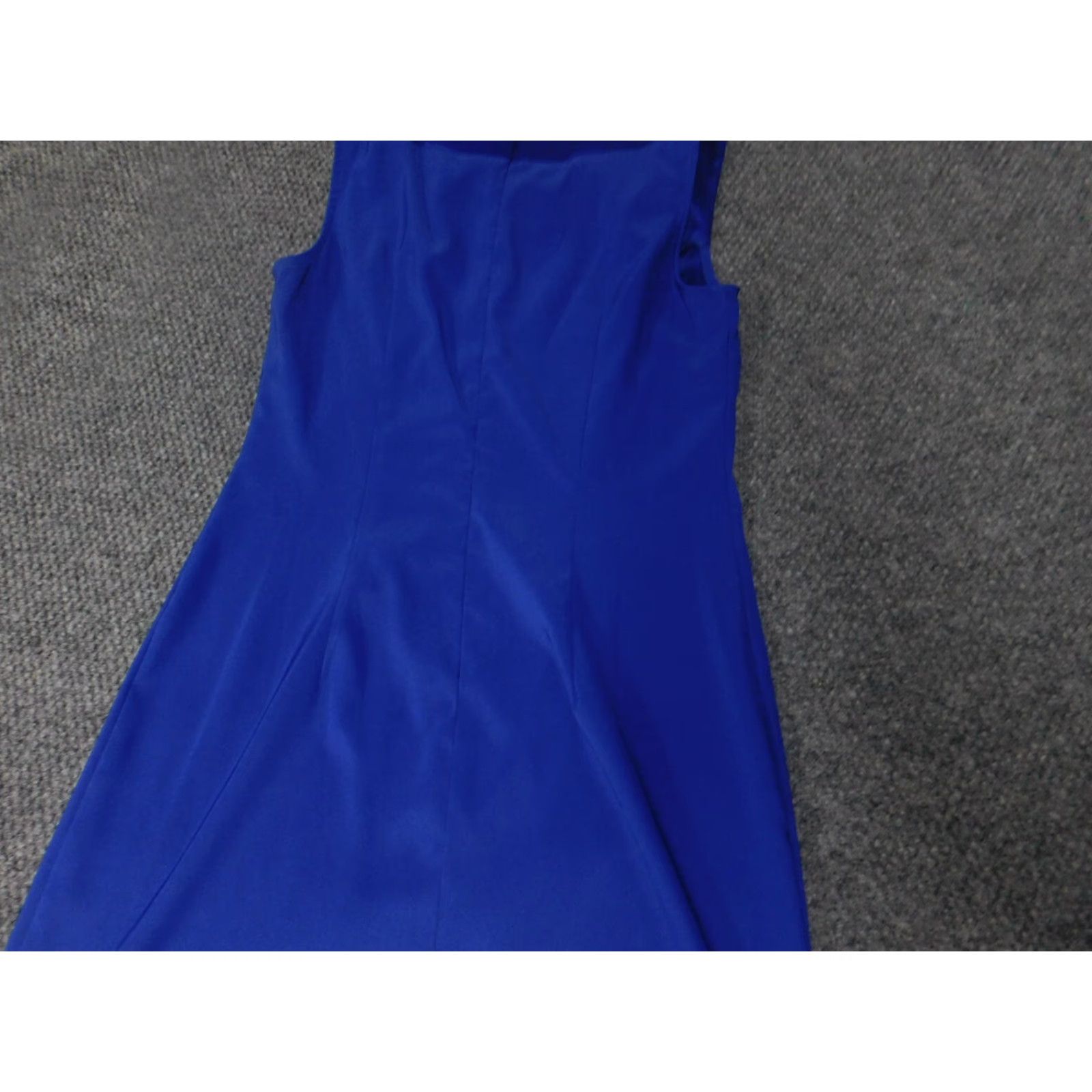 Vintage Connected A-Line Dress Womens 8 Blue Sleeveless Raglan Zip Knee Length Polyester Rayon Floral Ruffle Lined Knee Fall casual business Womens Size M / US 6-8 / IT 42-44 - 7 Thumbnail
