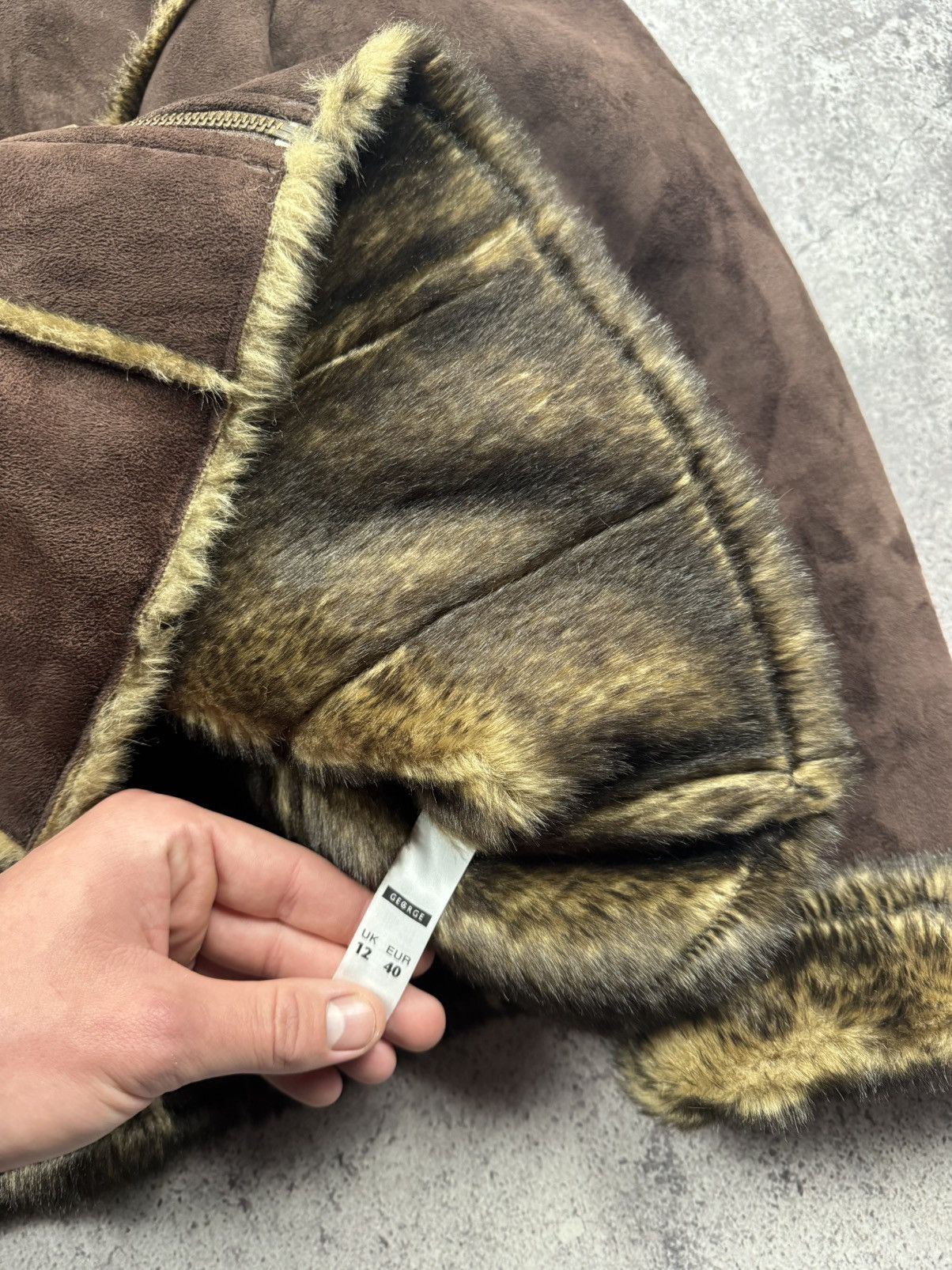 If Six Was Nine VINTAGE SUEDE FUR COAT JAPAN GLAMOUR RARE Y2K 90S BROWN Size M / US 6-8 / IT 42-44 - 7 Thumbnail