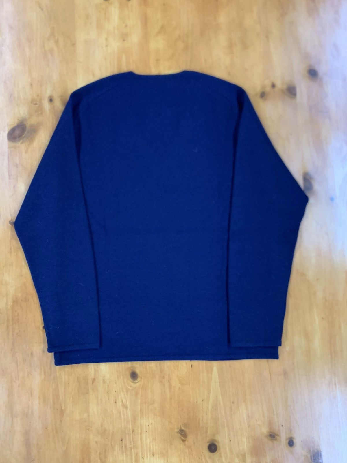 Vintage Vintage Navy Pockets Knit Sweater Size US M / EU 48-50 / 2 - 1 Thumbnail