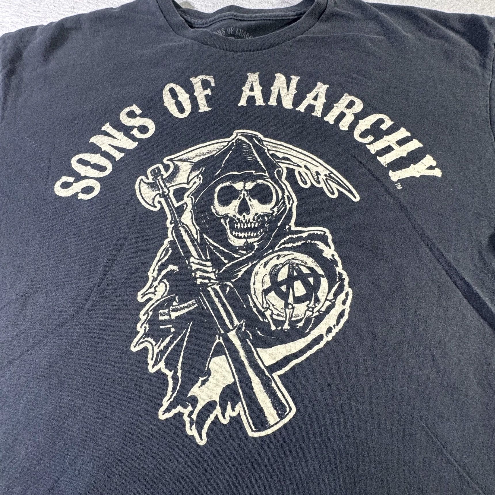 Vintage VINTAGE Sons of Anarchy T-Shirt Men 2XL Black Graphic Crewneck FX TV Show Biker Skull Reaper Size US XXL / EU 58 / 5 - 2 Thumbnail
