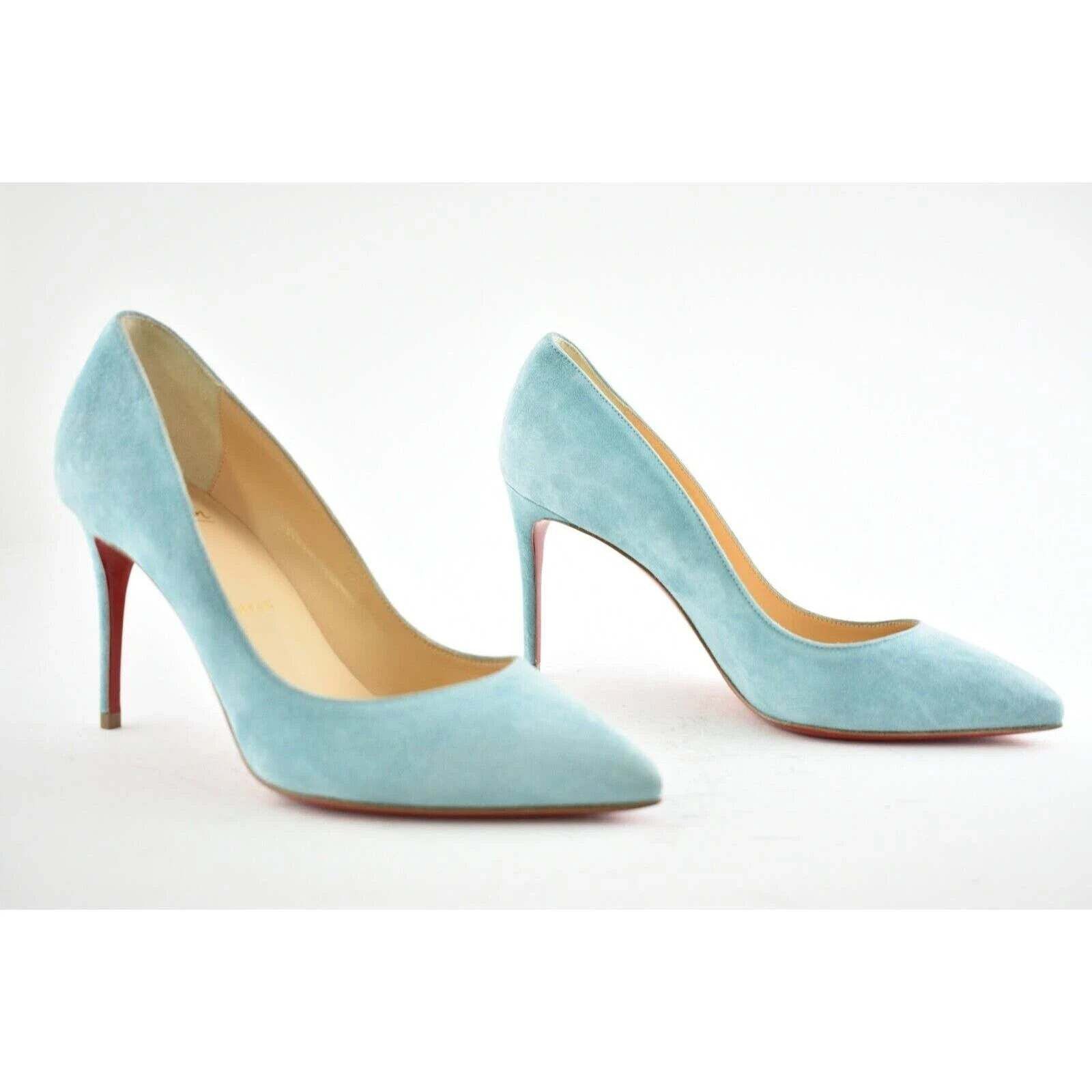 Christian Louboutin Christian Louboutin Pigalle Follies 85 Noumea Blue Suede Size US 6 / IT 36 - 4 Thumbnail