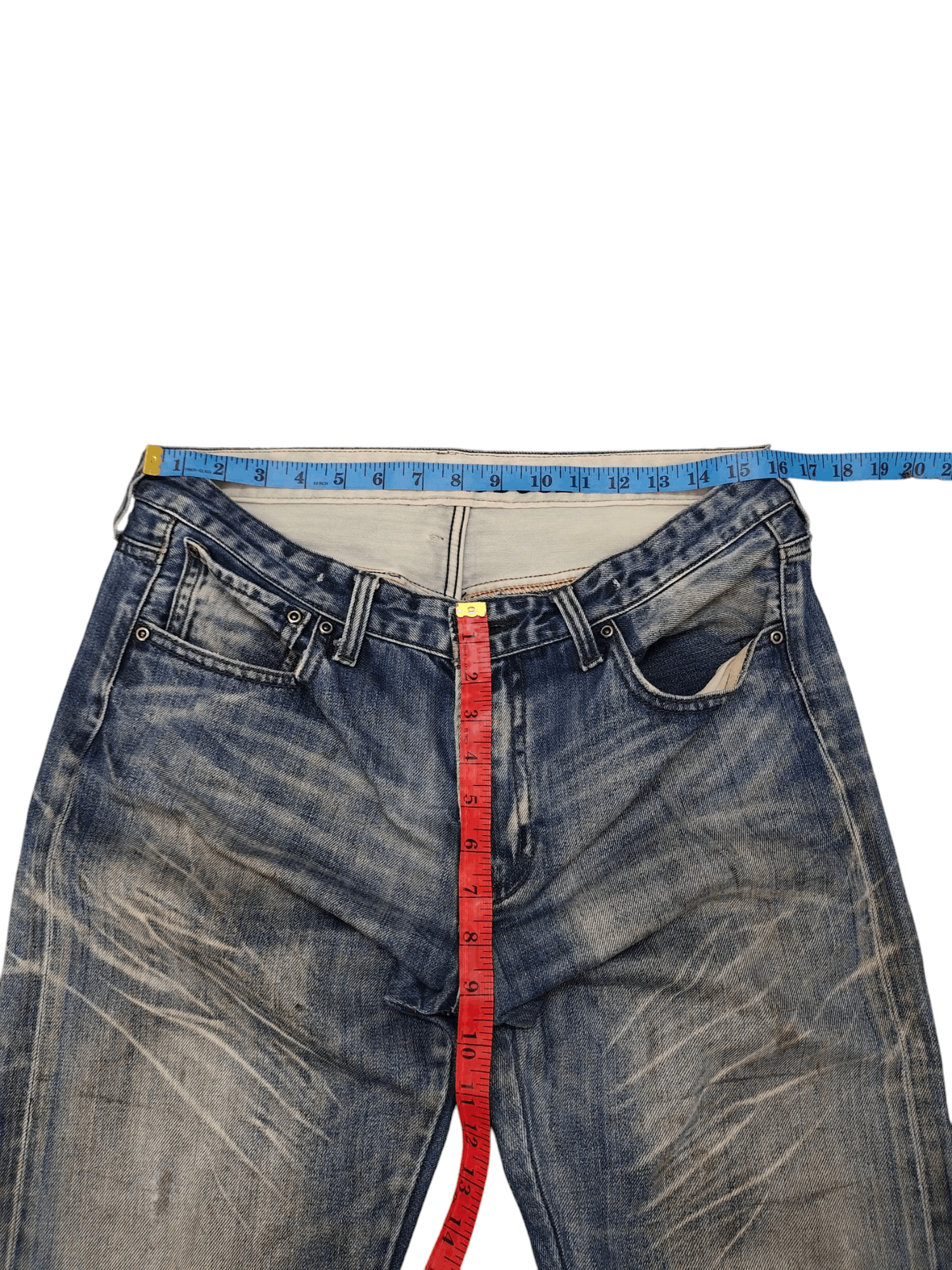 Hysteric Glamour Vintage Y2k Navy Produce Japan Clawmark Distress Faded Jeans Size US 32 / EU 48 - 18 Thumbnail