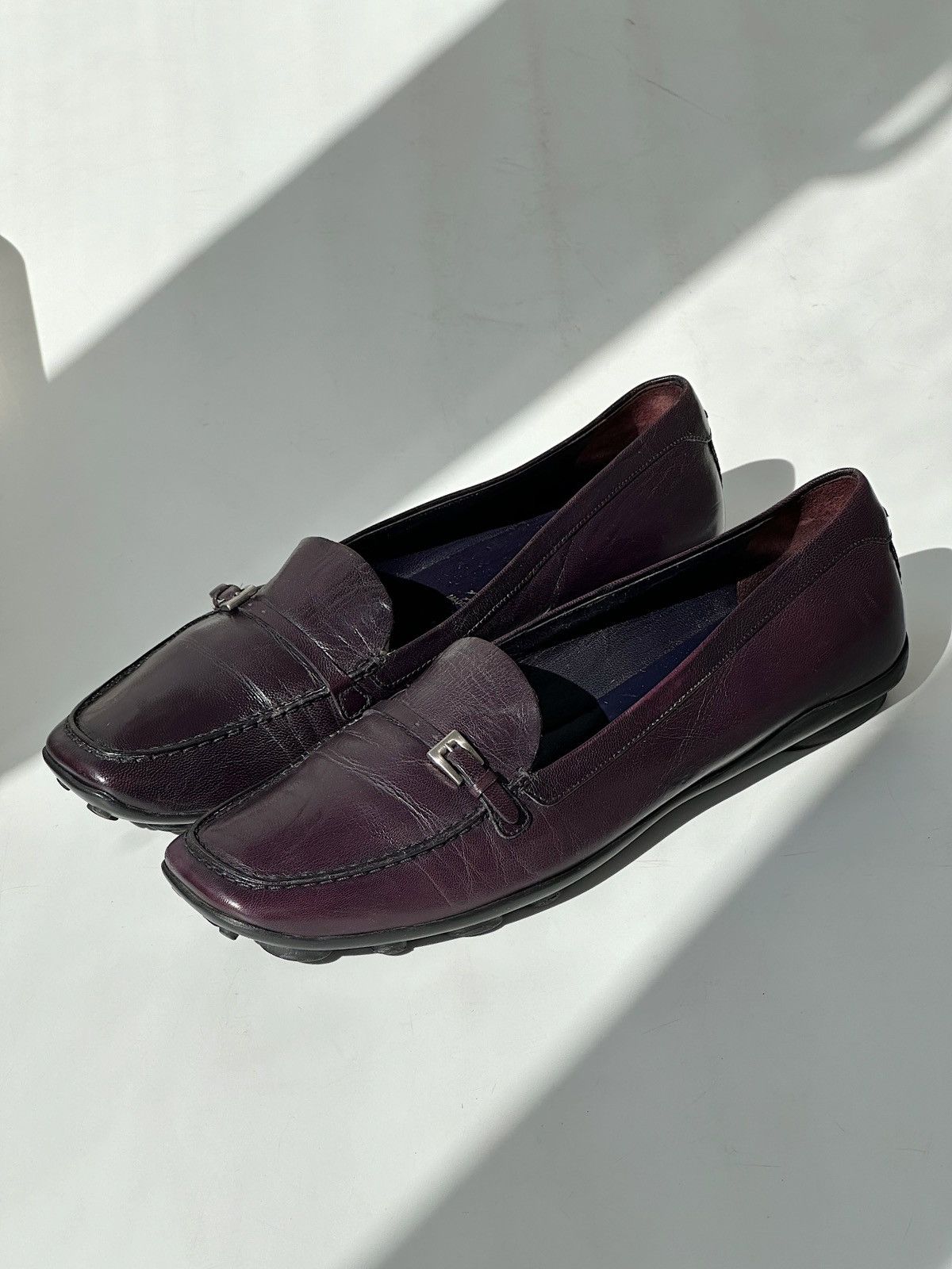 Prada *sz40* PRADA 2000’s Bubble Sole Purple Leather Loafers shoes Size US 10 / IT 40 - 8 Thumbnail
