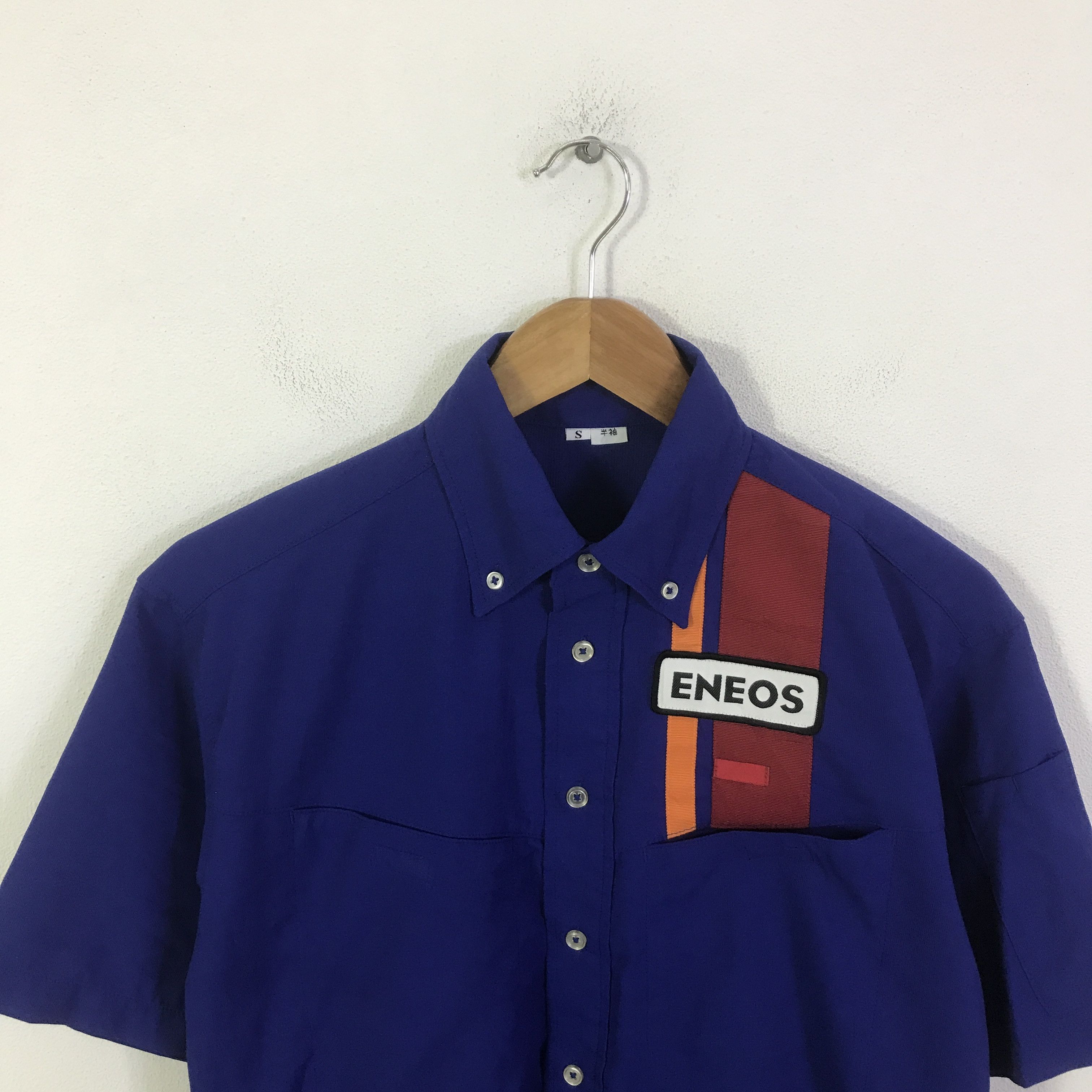 Japanese Brand Vtg Eneos Oil Racing Work Button Up shirt K117B23 Size US S / EU 44-46 / 1 - 2 Thumbnail
