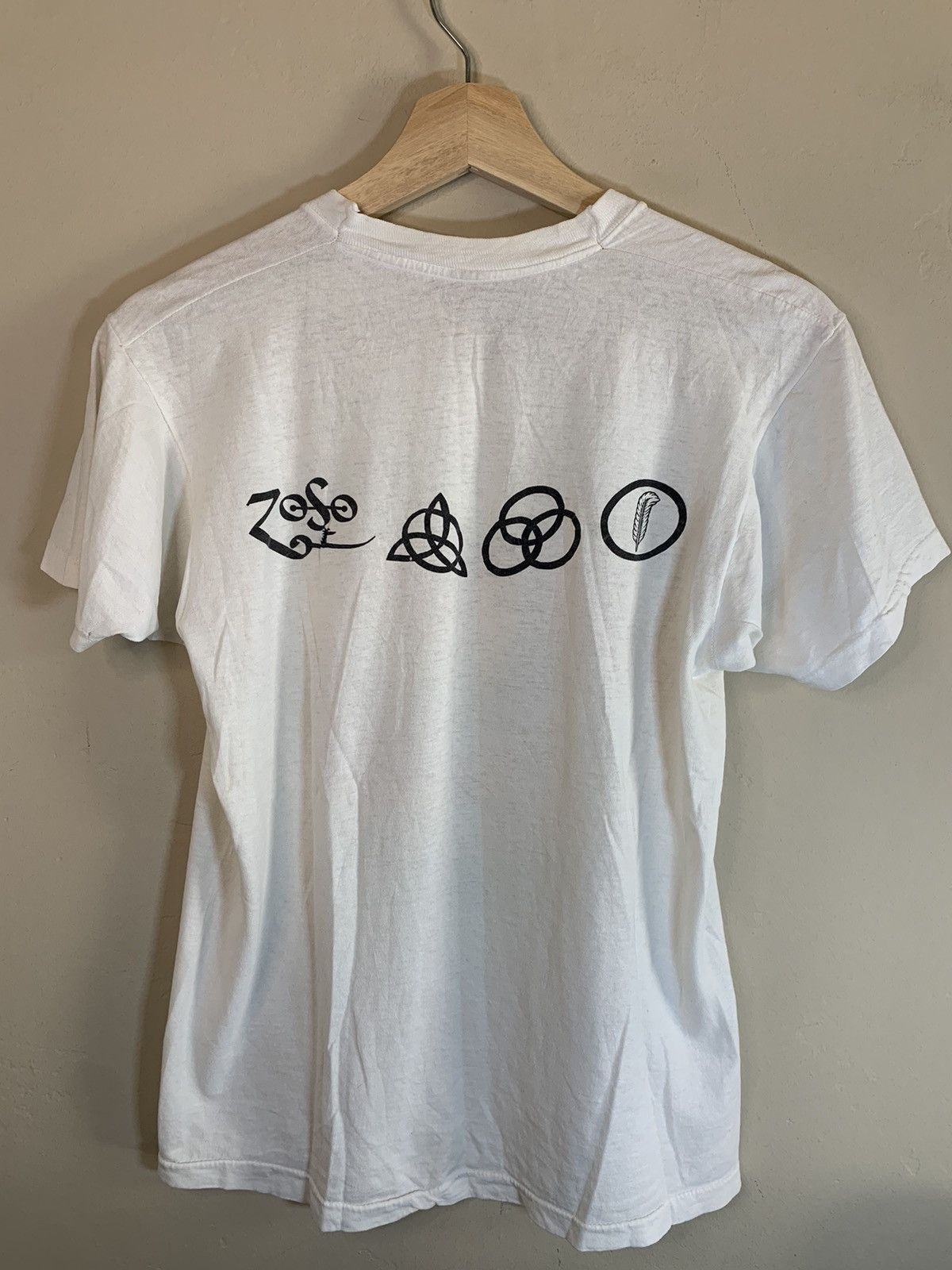 Band Tees × Led Zeppelin × Vintage RARE Vintage 1984 Led Zeppelin Swan Song Single Stitch Shirt Size US M / EU 48-50 / 2 - 2 Thumbnail