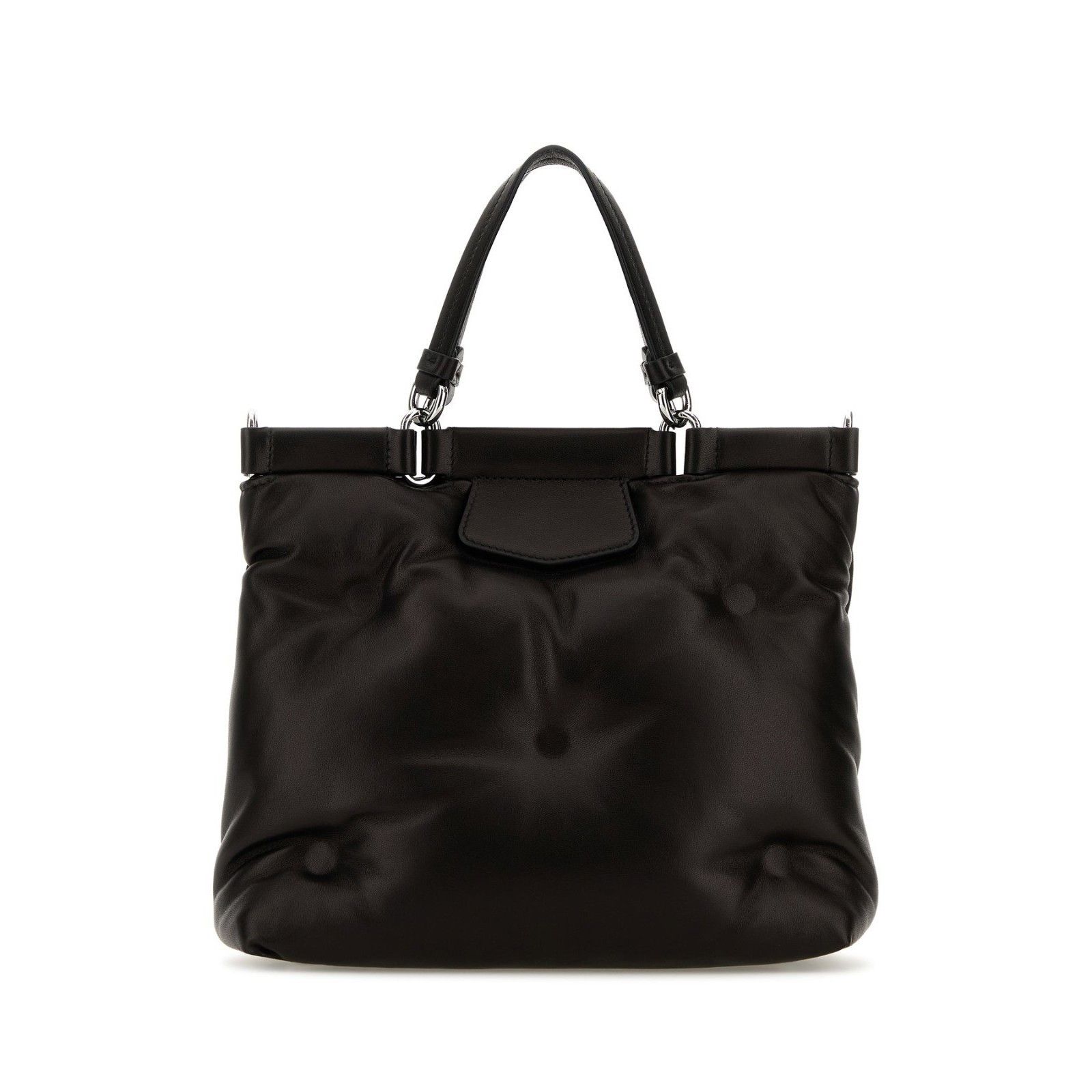 MM6 MAISON MARGIELA Black Leather Handbag New & Authentic
