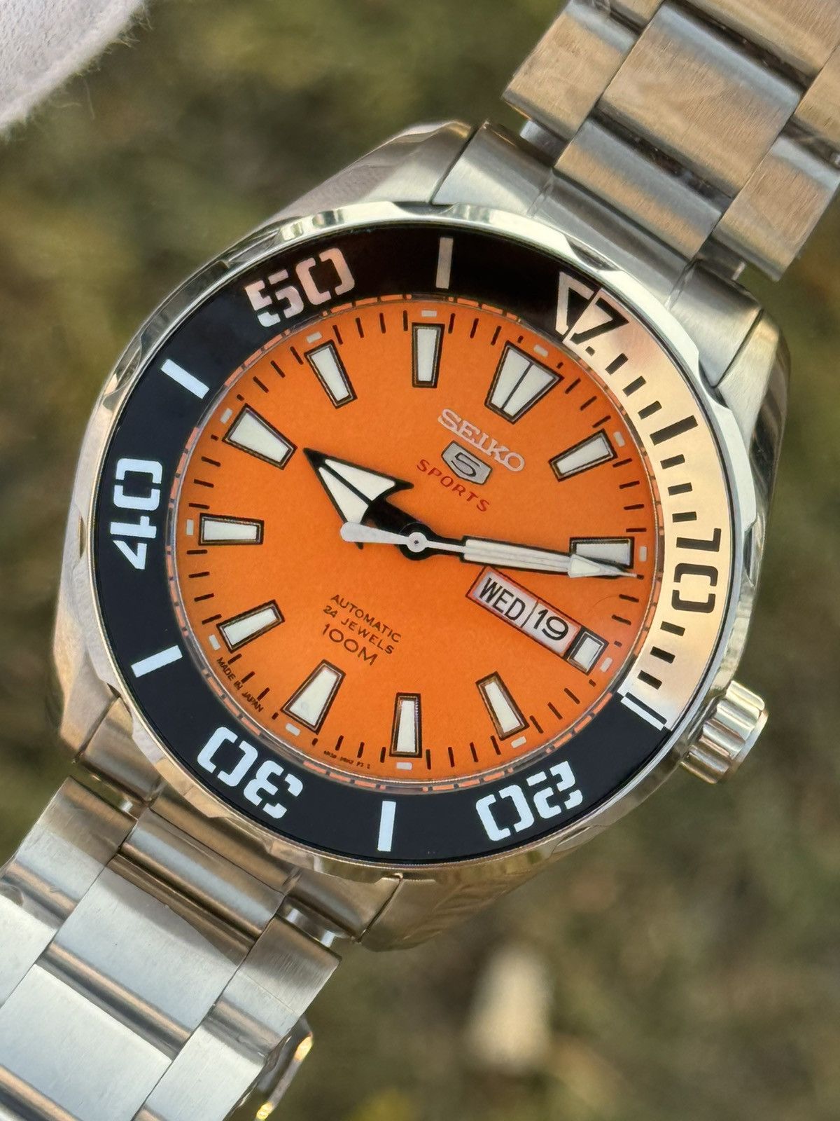 Seiko Seiko 5 Sports – black Diver Bezel– Automatic men watch Size 38 - 1 Thumbnail