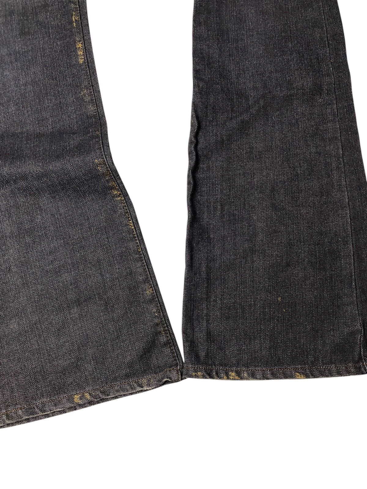 If Six Was Nine 2000's Schlussel Distressed Waxed Gold Flared Jeans Size US 31 - 8 Thumbnail