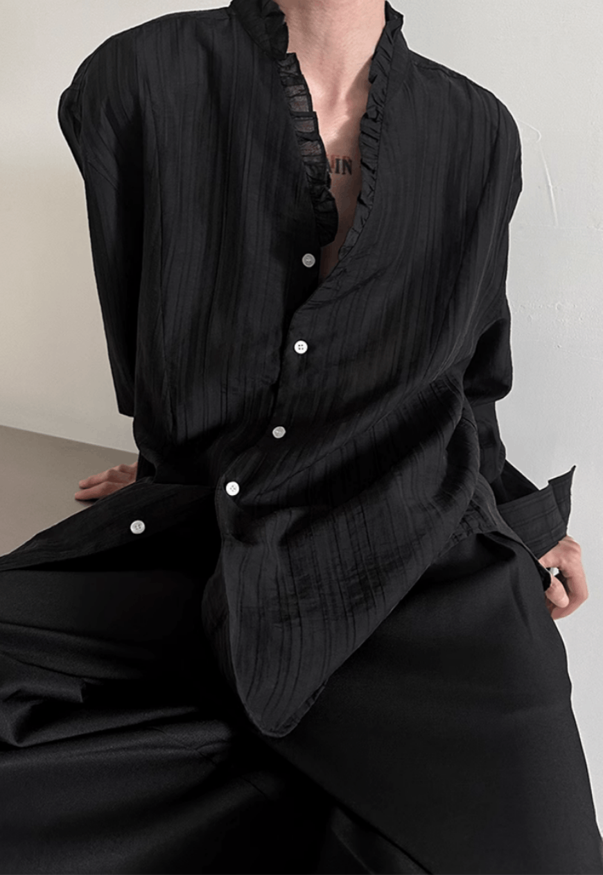 Other Men’s French textured pleated lace shirt Size US M / EU 48-50 / 2 - 5 Thumbnail