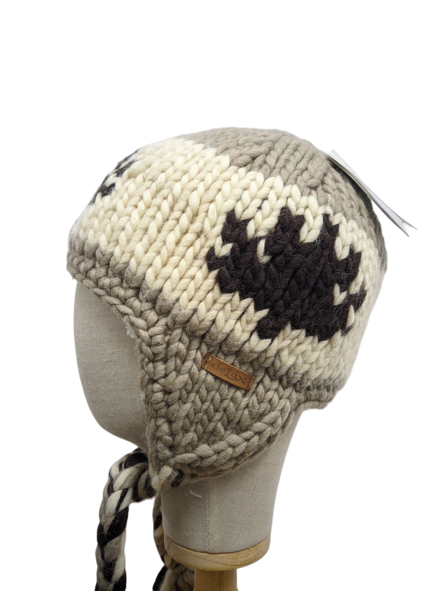 Handmade Delux Knitted Handmade Beanie with Earflaps Size ONE SIZE - 3 Thumbnail