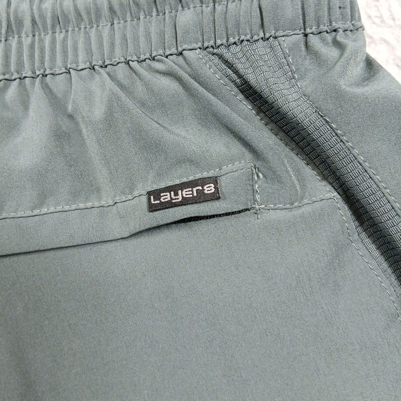 Layer 8 VINTAGE[No] Layers Quick-Dry Athletic Shorts Men's XL Green Drawstring Performance Size US 36 / EU 52 - 5 Thumbnail