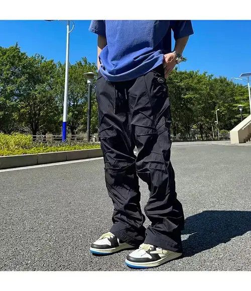 Japanese Brand × Vintage multi function patchwork folk cargo skate flare pants Size US 34 / EU 50 - 1 Thumbnail