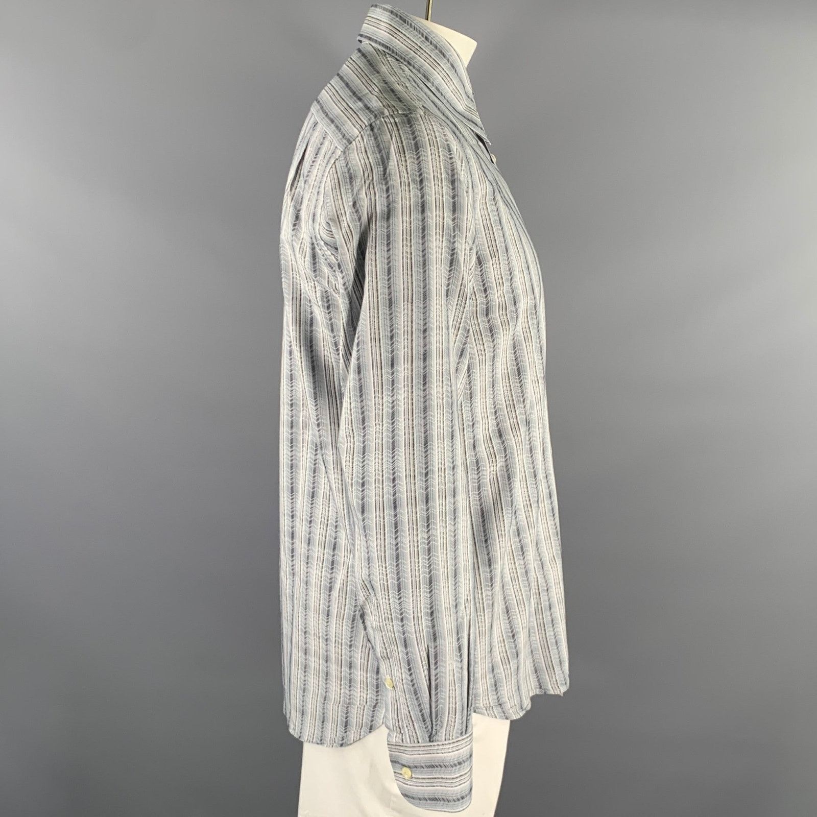 Missoni MISSONI Grey Multi-Color Zig Zag Stripe Long Sleeve Shirt Size US L / EU 52-54 / 3 - 3 Thumbnail