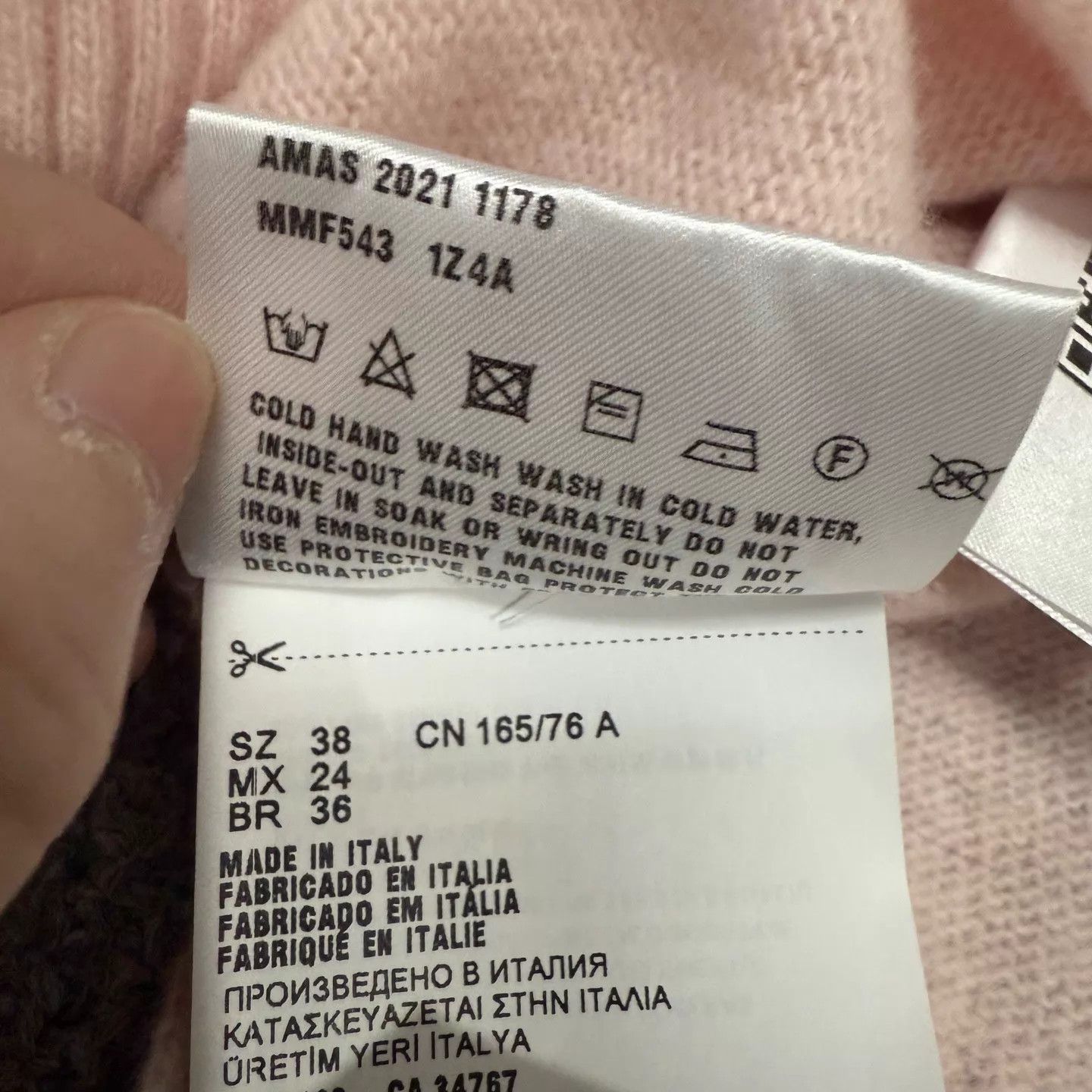 Miu Miu MIU MIU Pink Crystal Studded Cashmere Knit Cardigan Size XS / US 0-2 / IT 36-38 - 5 Thumbnail