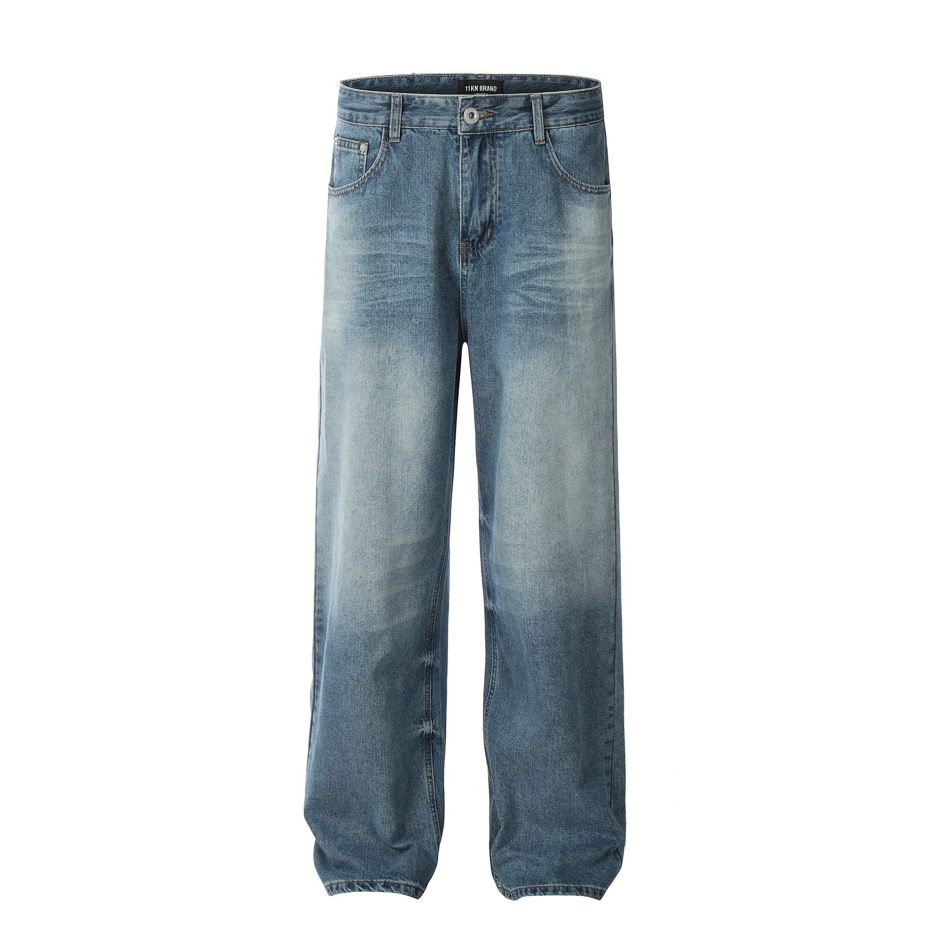 Japanese Brand × Jean Light blue loose straight American washed all-match jeans Size US 34 / EU 50 - 1 Thumbnail