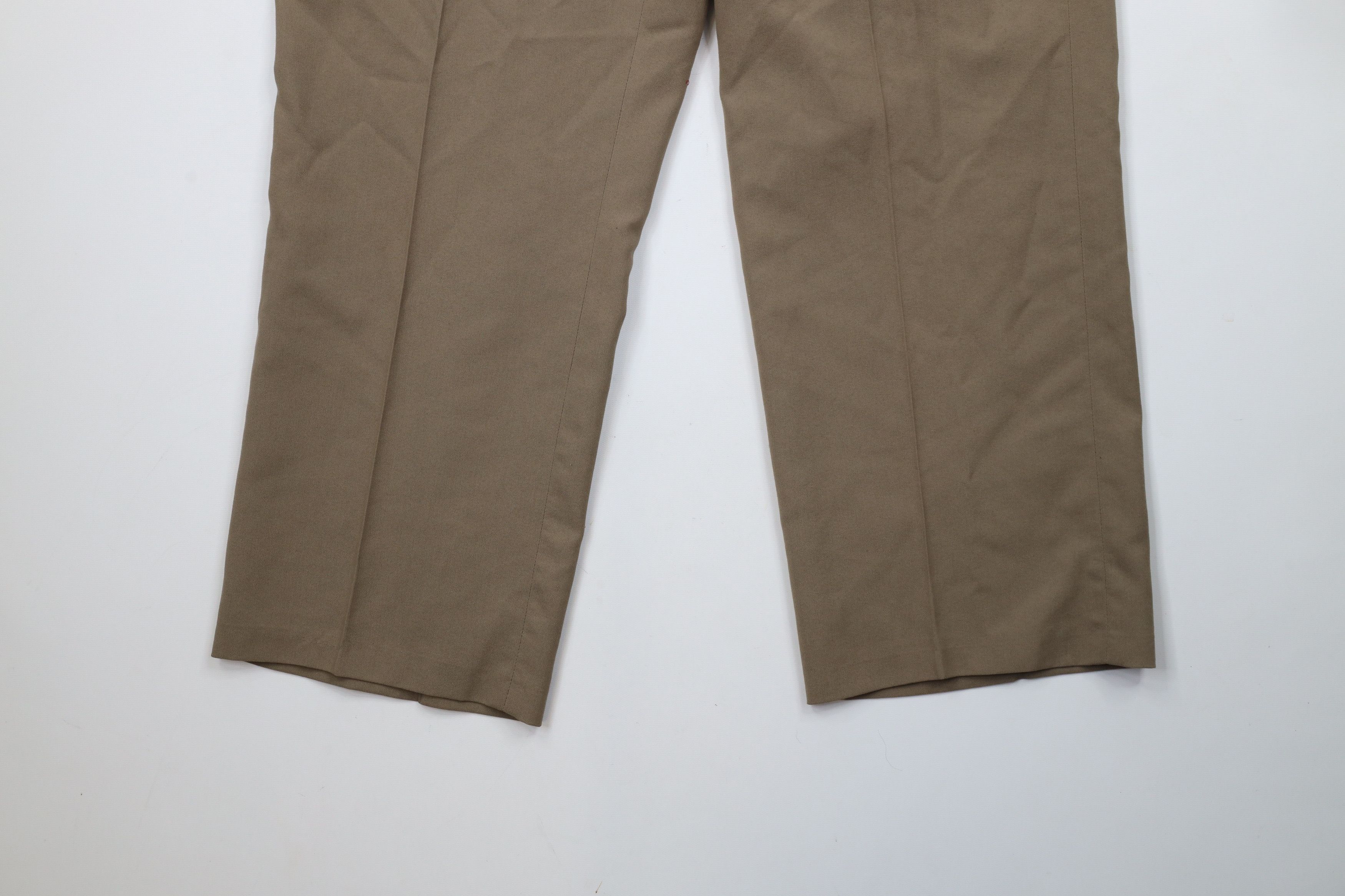 Vintage Vintage 90s Streetwear Wool Blend Wide Leg Chino Pants Beige Size US 36 / EU 52 - 4 Thumbnail