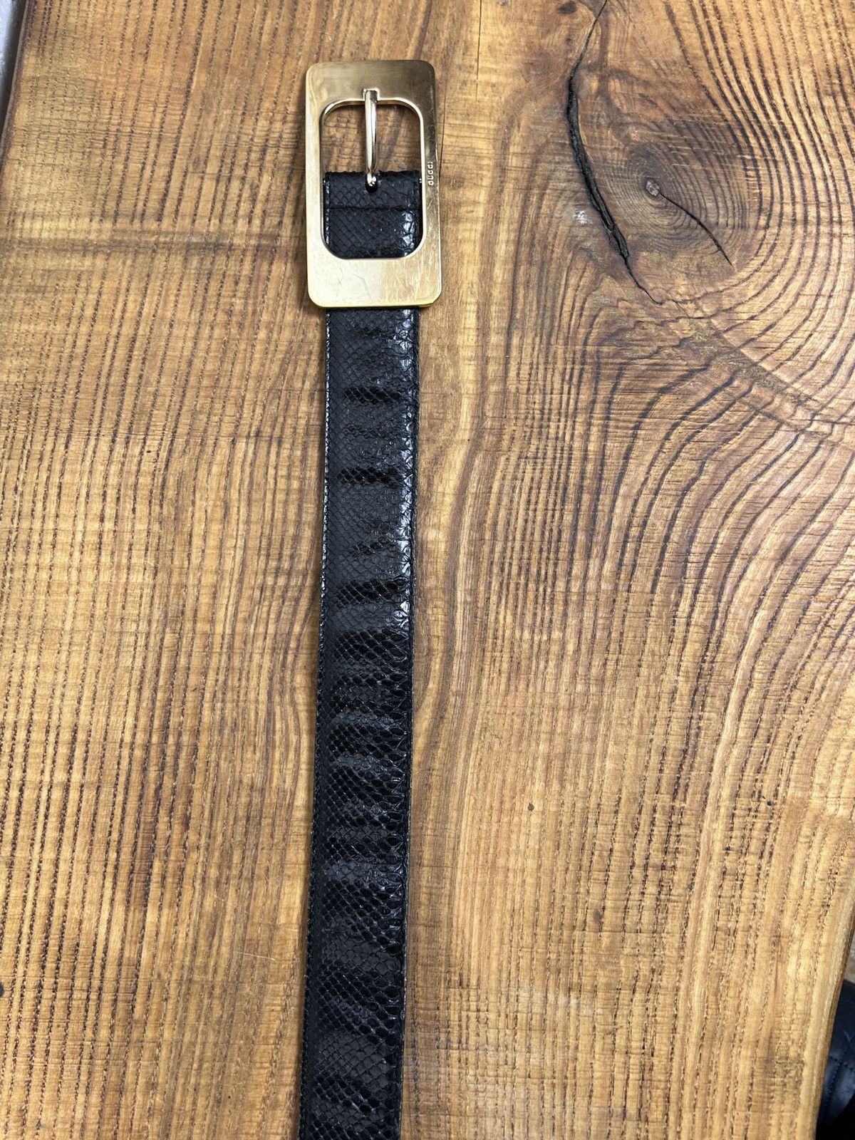 Gucci Vintage Gucci Italy Large Buckle Leather Belt 167902 1766 Size ONE SIZE - 7 Thumbnail