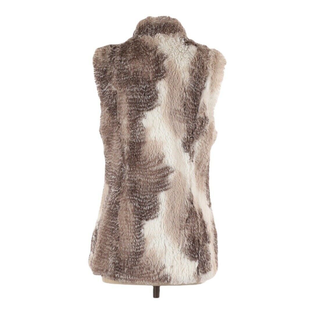 Designer Cabi Womens Aspen Faux Fur Vest Women's SMALL Full Zip Tan B Size S / US 4 / IT 40 - 5 Thumbnail