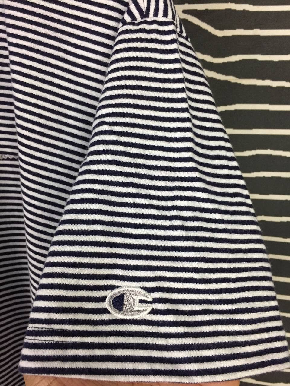 Champion × Vintage Vtg Champion Authentic Athletic Apparel Striped Tee Size US L / EU 52-54 / 3 - 5 Thumbnail