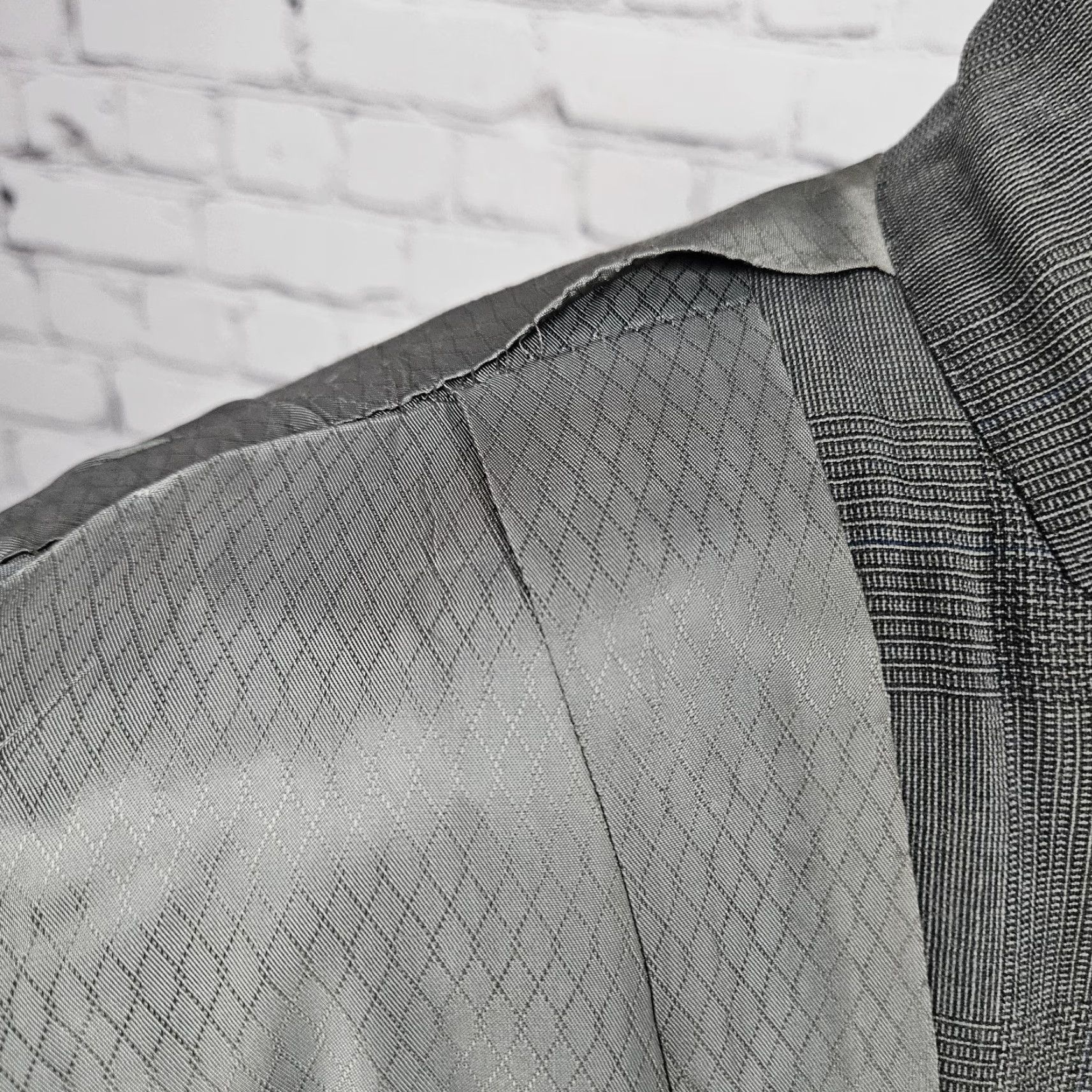 Hart Schaffner Marx VINTAGE Hart Schaffner Marx Grey Wool Blend Viracle Notch Blazer Sport Coat USA 42R Size 42R - 7 Thumbnail