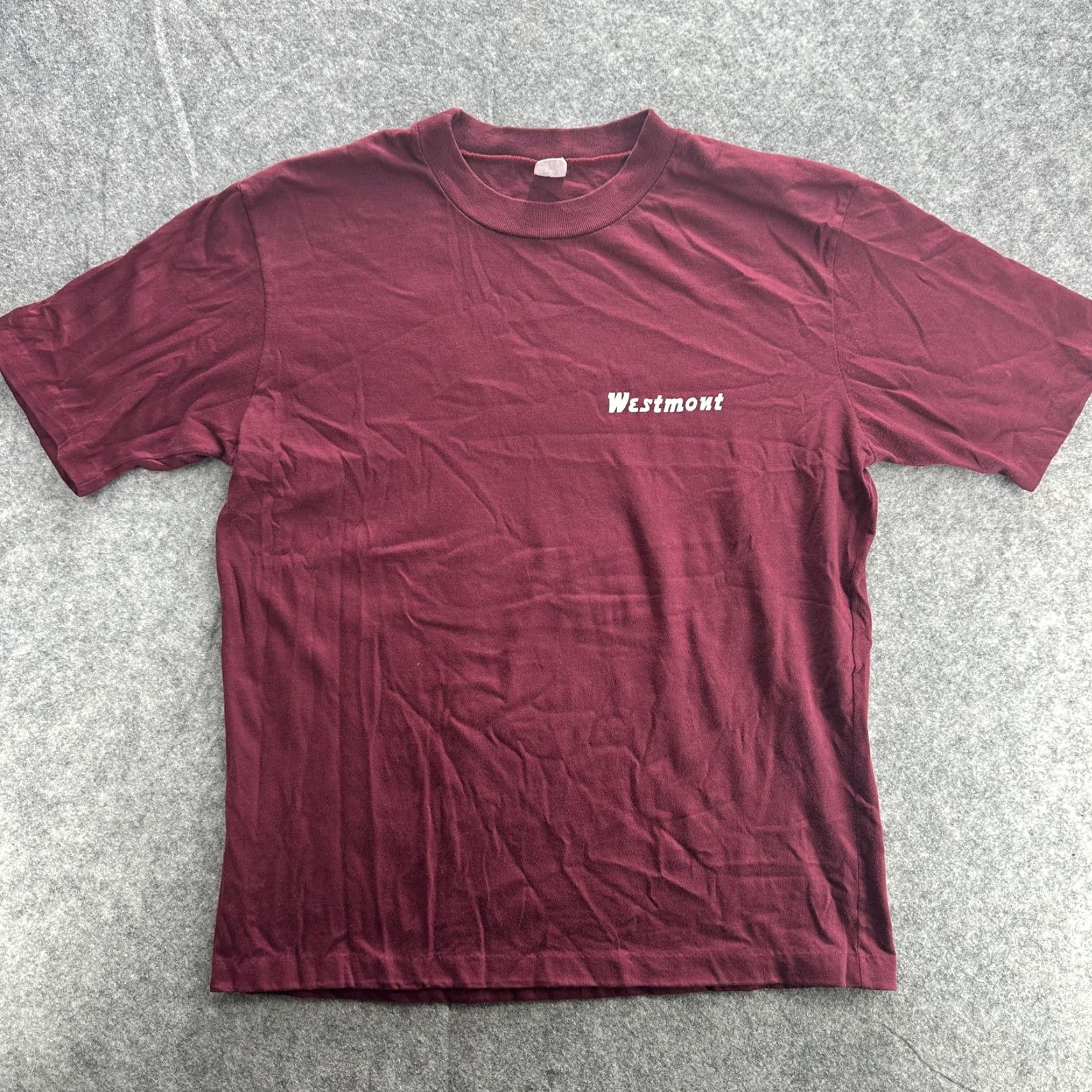 Vintage VINTAGE Artex T-Shirt Men Extra Large Casual College 90s Cotton Short Sleeve Crew Neck Maroon Size US XL / EU 56 / 4 - 2 Thumbnail