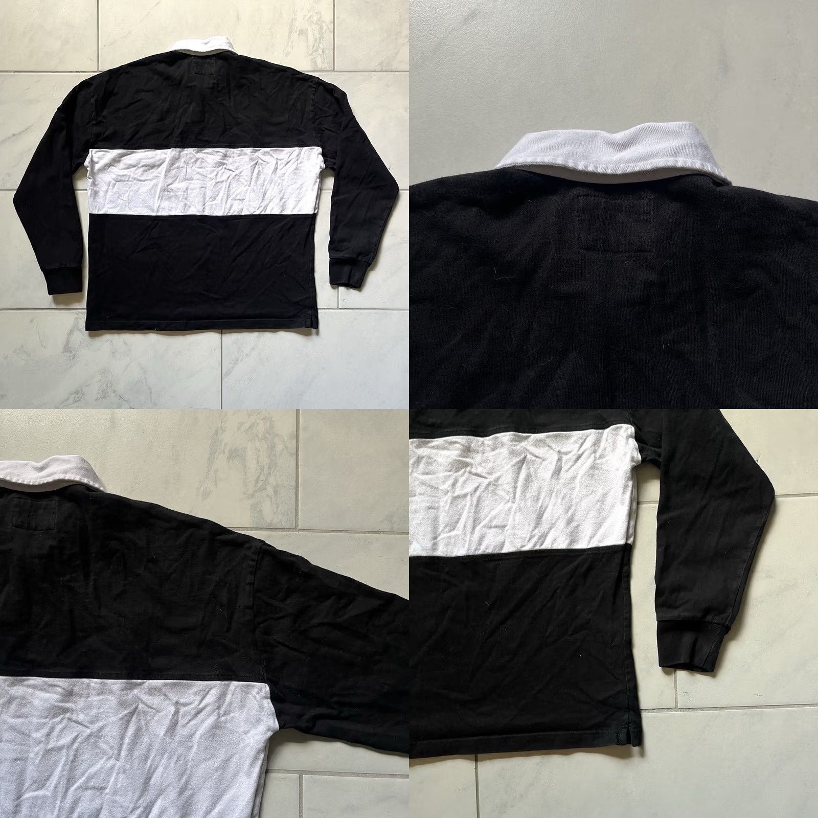 Express VINTAGE Express Polo Shirt XL Black White Mens Embroidered Cotton Sailor Rugby Size US XL / EU 56 / 4 - 9 Thumbnail
