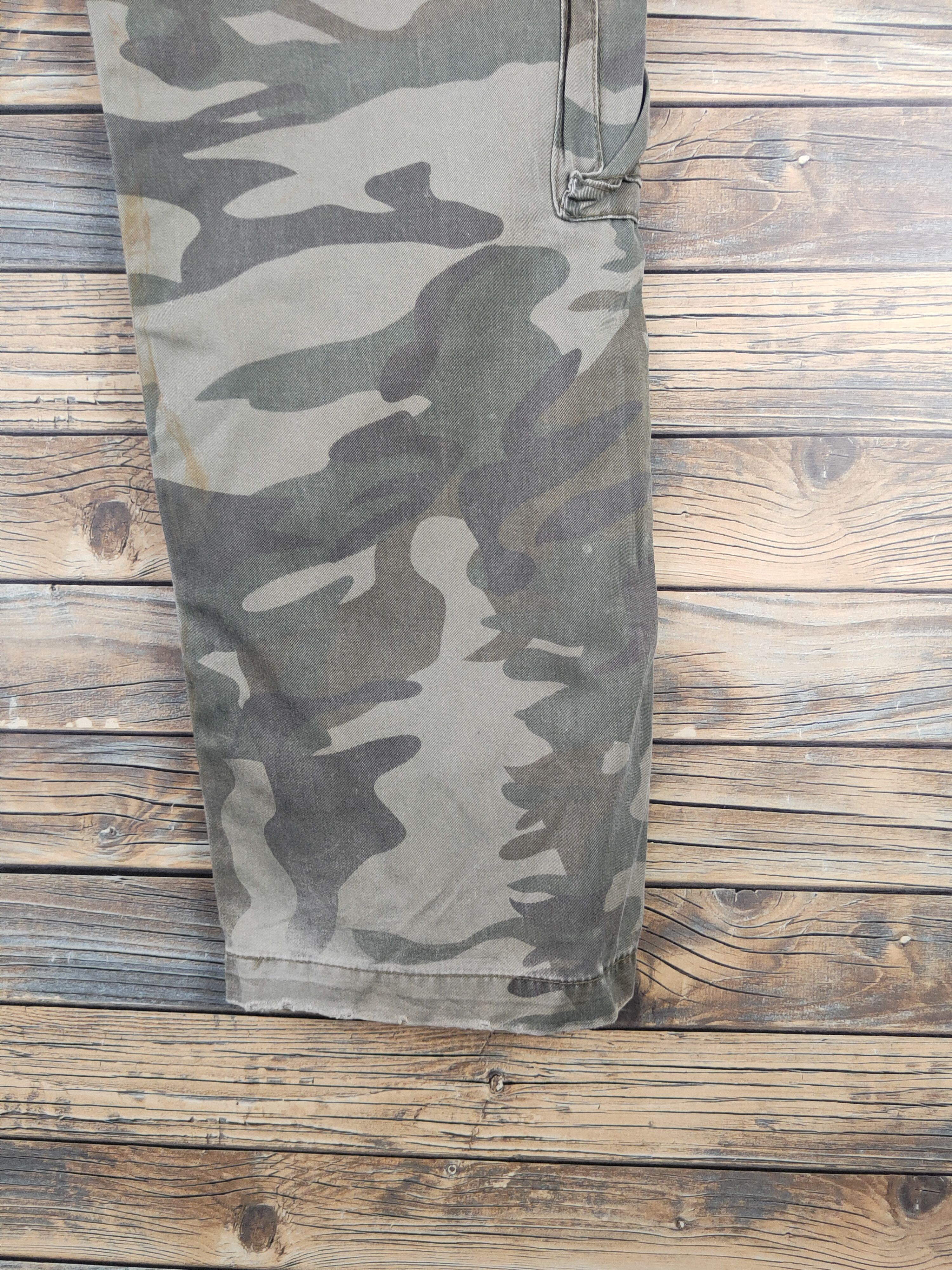 Japanese Brand DL Real Crush Camouflage Multipocket Cargo Pants #46-250T Size US 33 - 13 Thumbnail