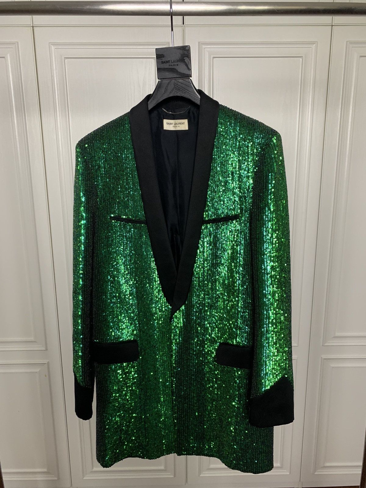 Saint Laurent Paris Saint Laurent 2014FW Green Embellished Coat Size US S / EU 44-46 / 1 - 1 Thumbnail
