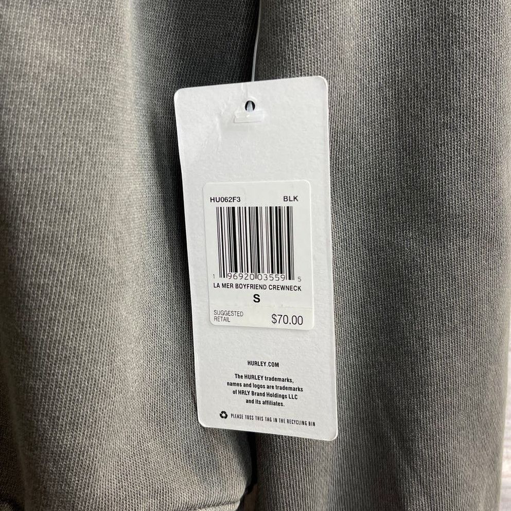 Hurley Hurley La Mer Boyfriend Gray Crewneck Sweatshirt Women's Sml Size S / US 4 / IT 40 - 6 Thumbnail